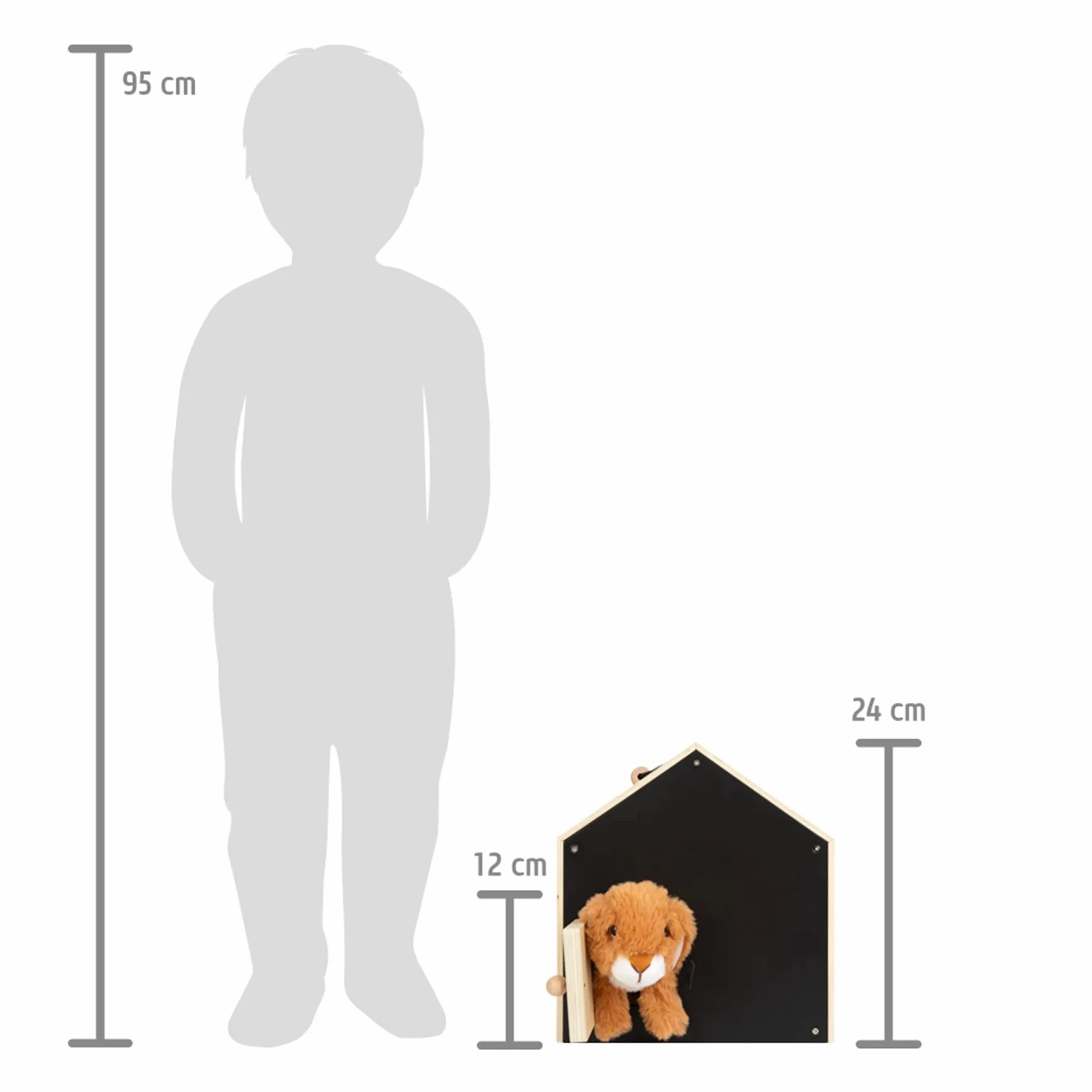Small Foot Domek dla królików z wybiegiem z drewna, z bogatym wyposażeniem, zabawka na kółkach dla dzieci od 3 lat, 12399 zabawki dla królików, wielokolorowa, ok. 28 x 24 x 24 cm