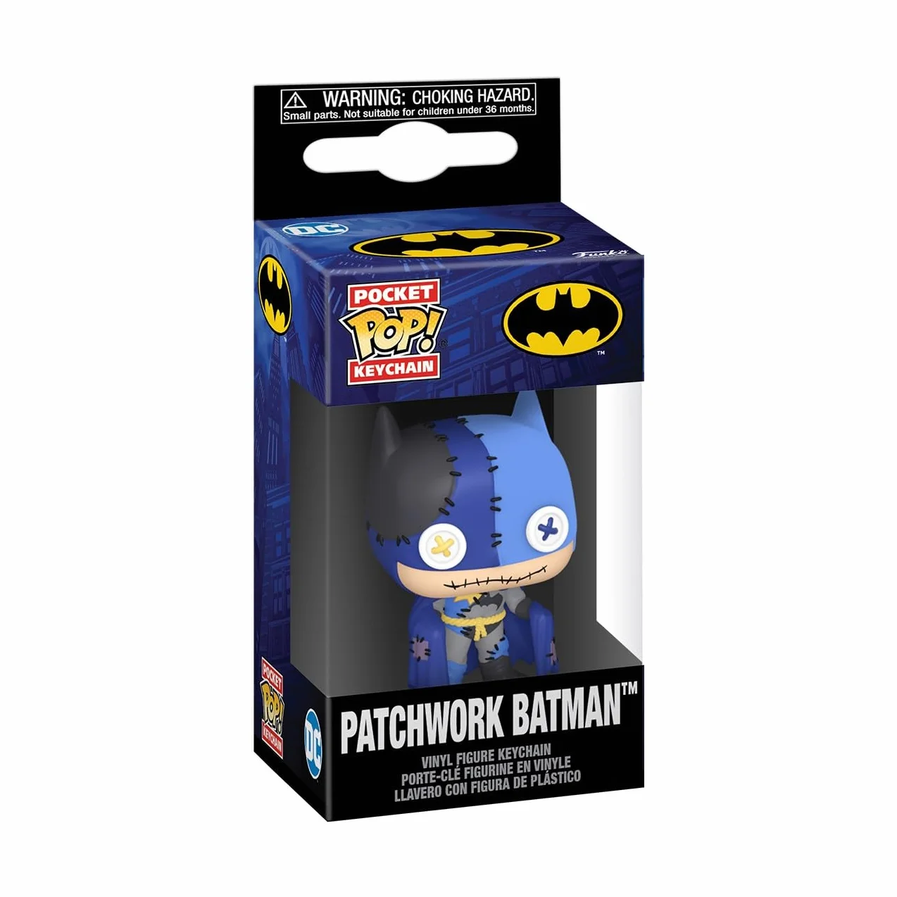 Funko POP! Keychain: Patchwork - Batman - Nowość DC Comics - Mini figurka kolekcjonerska - Wypełniacz do pończoch - Pomysł na prezent - Oficjalny towar - Fani komiksów - Dekoracja plecaka