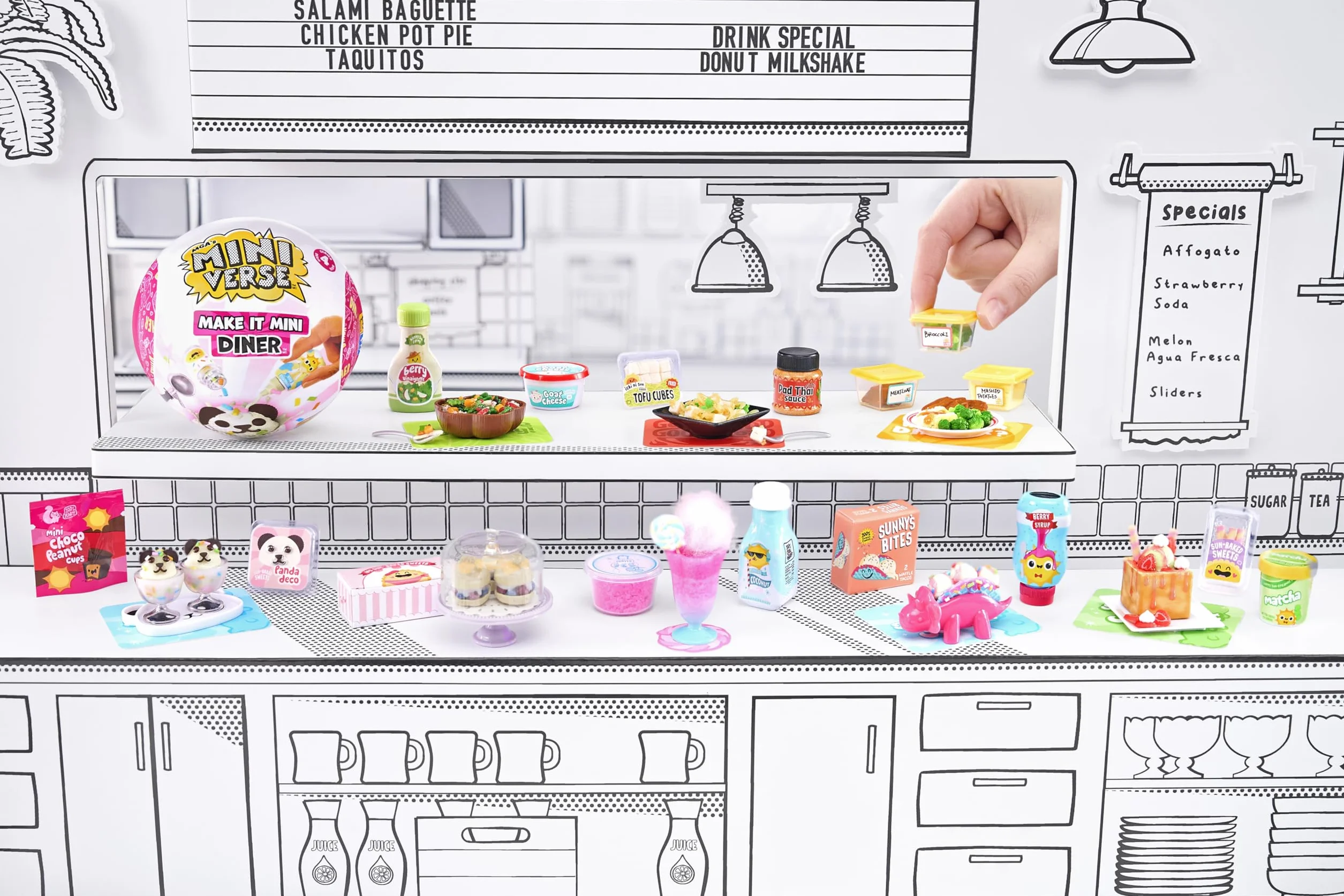 MGA's Miniverse Make It Mini Diner Series 4 - Mini Przedmioty Kolekcjonerskie, Pudełko Niespodzianka, Majsterkowanie, Zabawa Żywicą, Repliki Żywności, Dla Dzieci 8+, NIEJADALNE