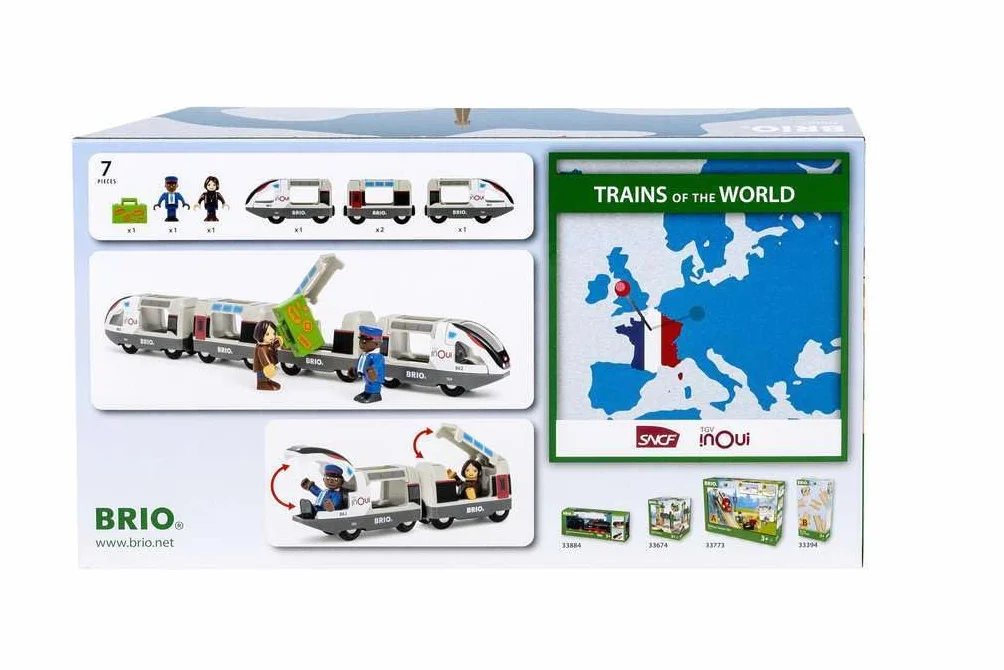 BRIO World - 36087 Trains of the World TGV Hochgeschwindigkeitszug | Spielzeuglok für Kinder ab 3 Jahren