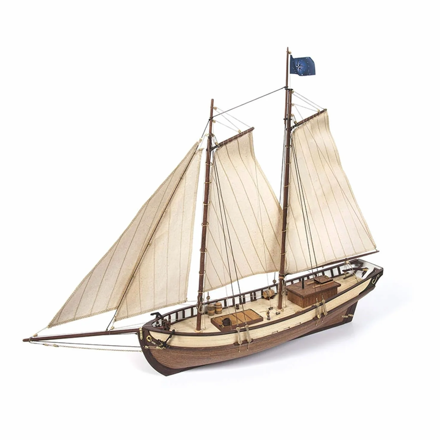 Drewniany model łodzi Inicjacja Polaris z żaglami - Occer 12007S