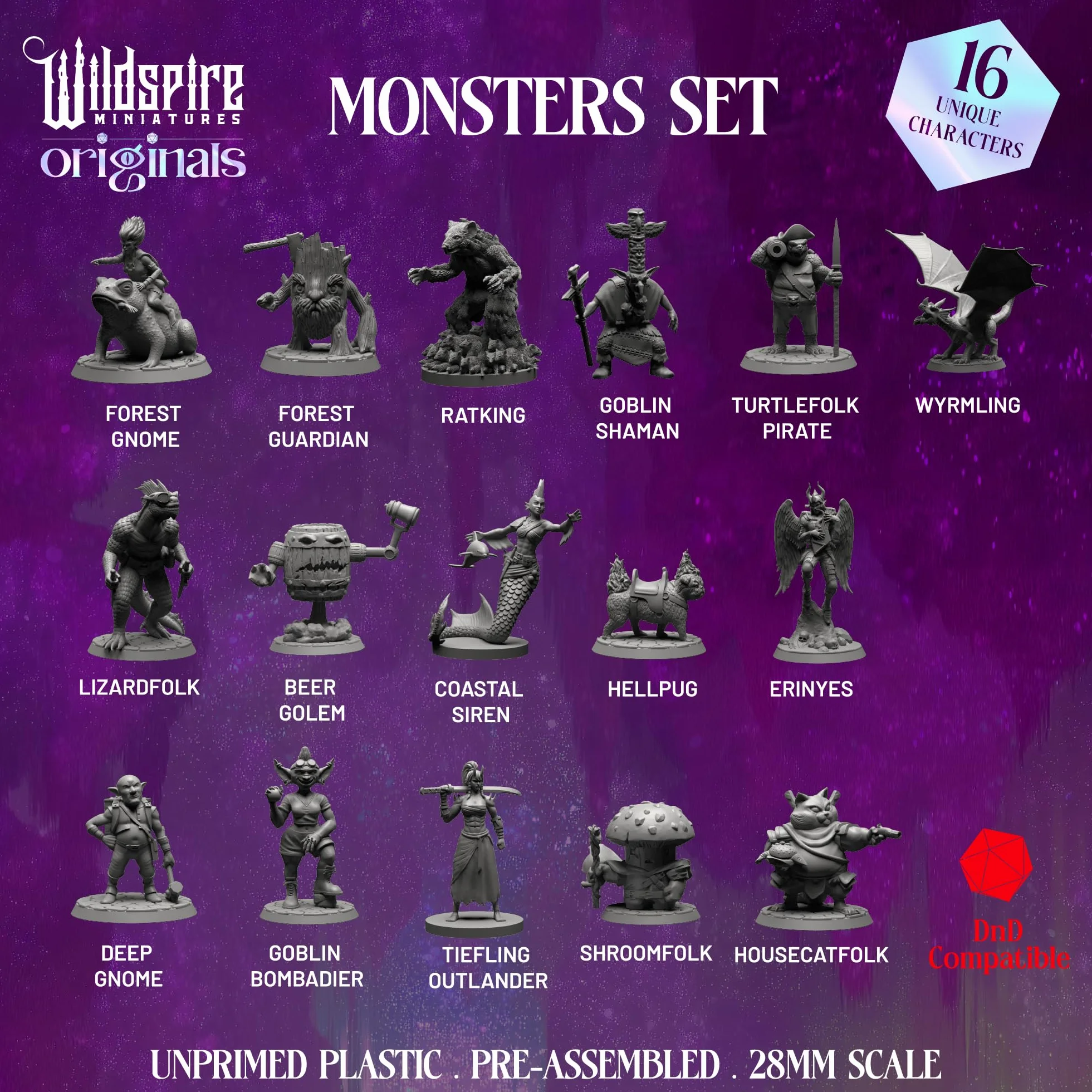 Wildspire Monsters Pack DND Miniatures Booster 16 Minis