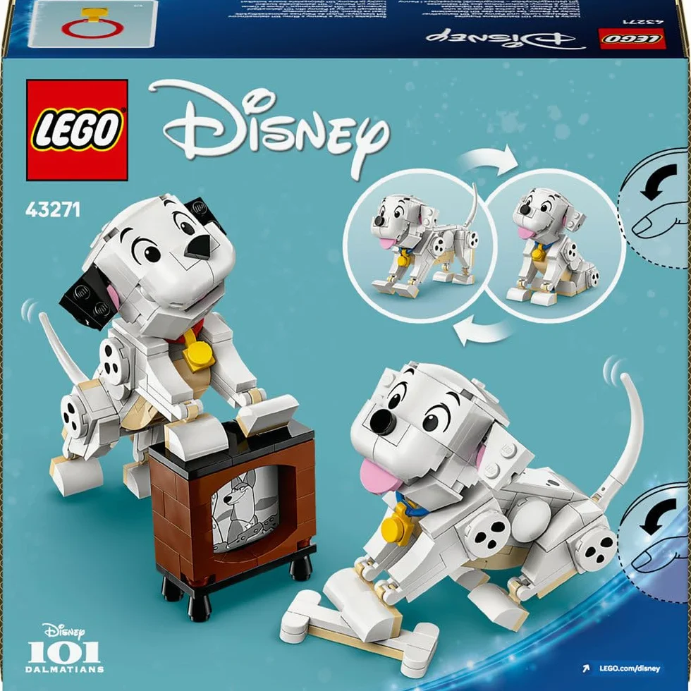 LEGO ǀ Disney Classic 101 dalmatyńczyków — Szczeniaczki Szczęściarz i Penny, zabawka konstrukcyjna, pomysł na prezent dla 6-latki, dziewczynki i chłopca, fanów klasycznych filmów i piesków 43271