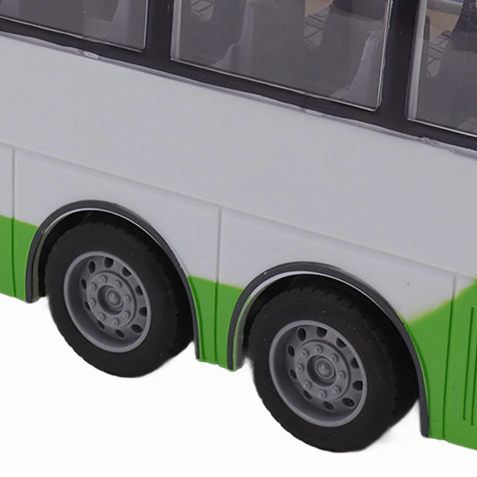 Duży 1/30 Zdalnie Sterowany Autobus Zabawki RC Model Autobusu żywa Elektryczna Symulacja Edukacyjna z Pilotem do Zabawek dla Dzieci (Biały zielony)