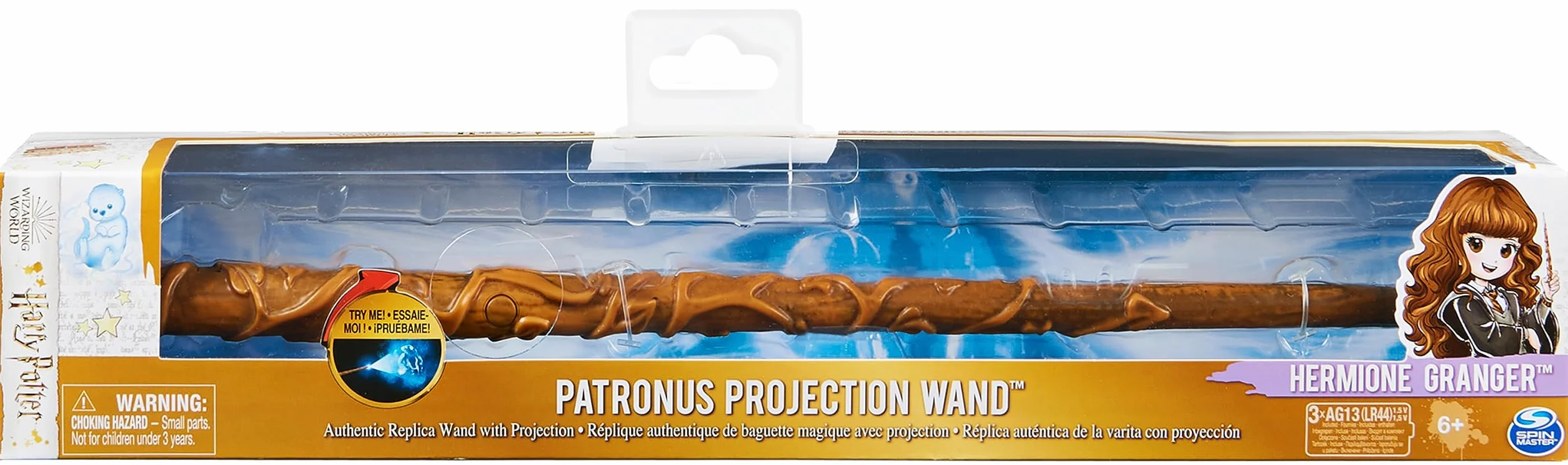 Wizarding World Harry Potter - świecąca różdżka Hermiony Granger z projekcją Patronusa, ok. 33 cm, zabawka dla dzieci od 6 lat, artykuł dla fanów