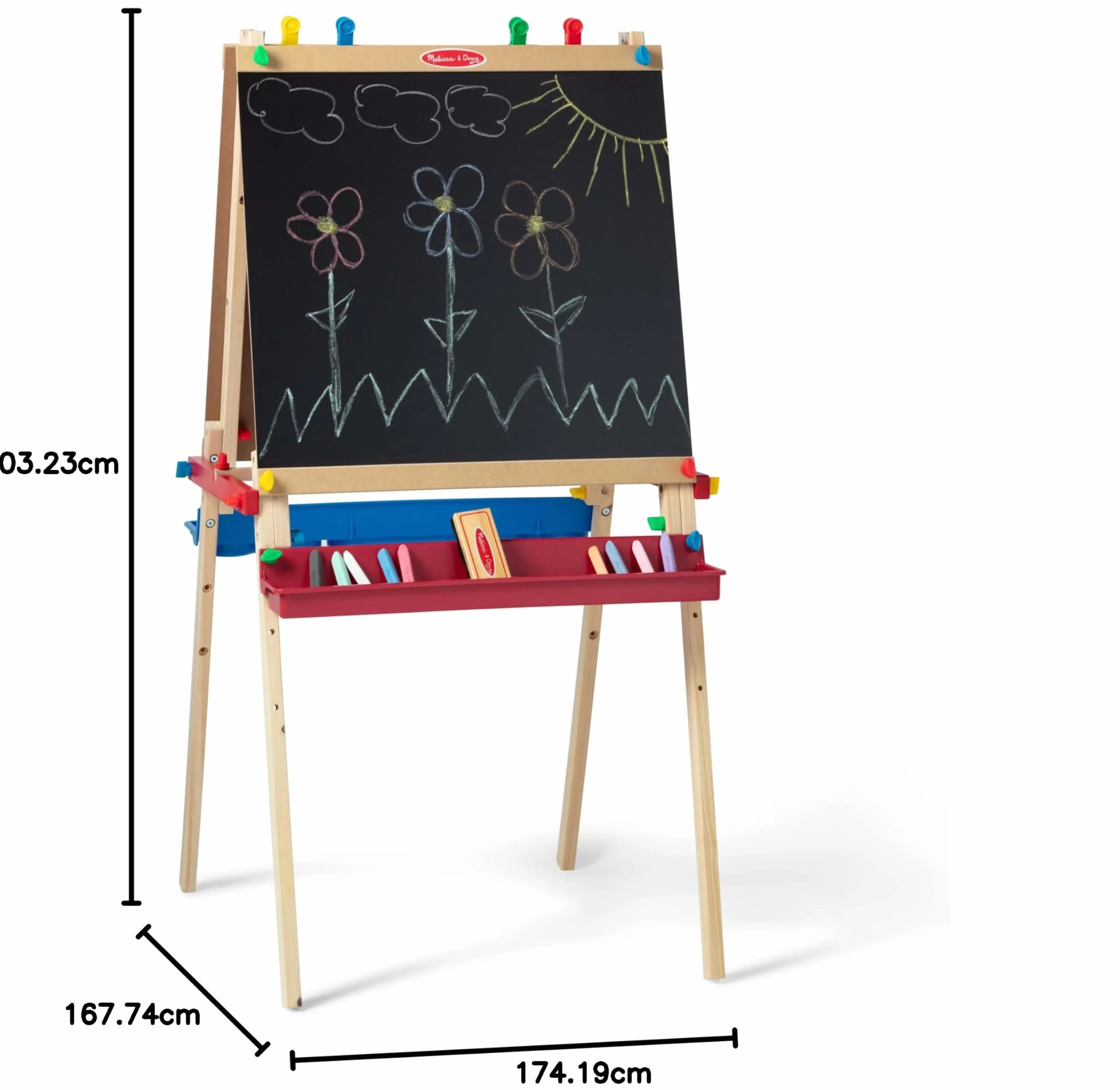 Melissa & Doug Luksusowa stojąca sztaluga, sztuka i rzemiosło - akcesoria artystyczne 3+, prezent dla chłopca lub dziewczynki