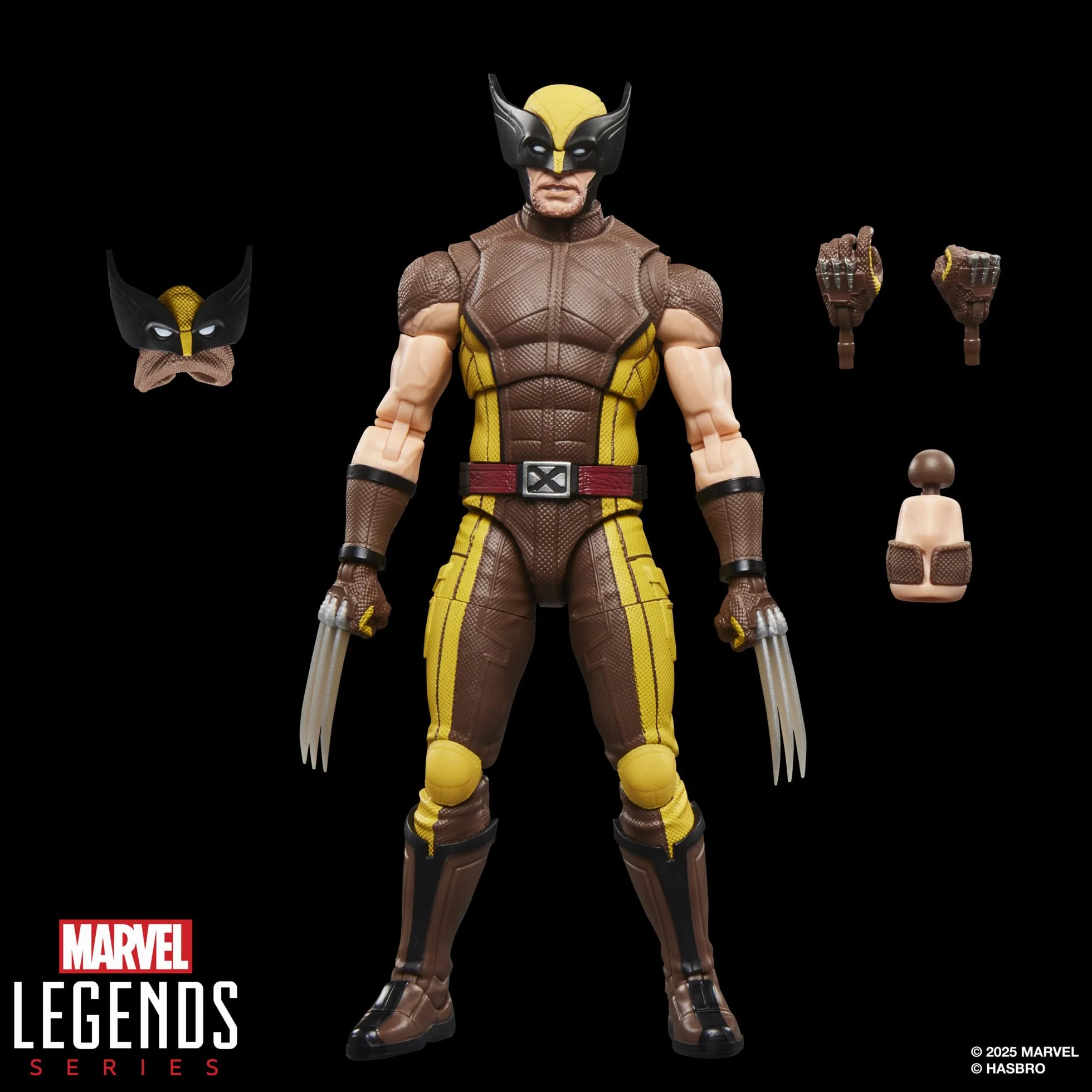 Wolverine (w brązowym kombinezonie) z serii Marvel Legends, kolekcjonerska figurka w skali 15 cm na prezent z filmu Deadpool & Wolverine wytwórni Marvela
