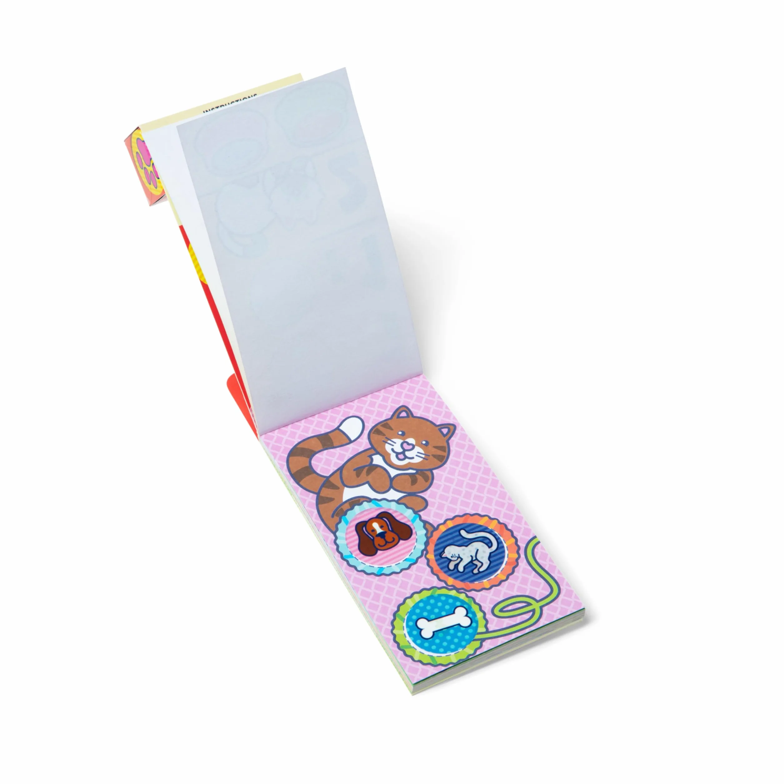 Melissa & Doug Naklejka WOW Mini podkładka do aktywności i 200 naklejek uzupełniających do naklejek, stempli, sztuki i rzemiosła, Fidget Toy Collectibles – naklejki dla zwierząt domowych
