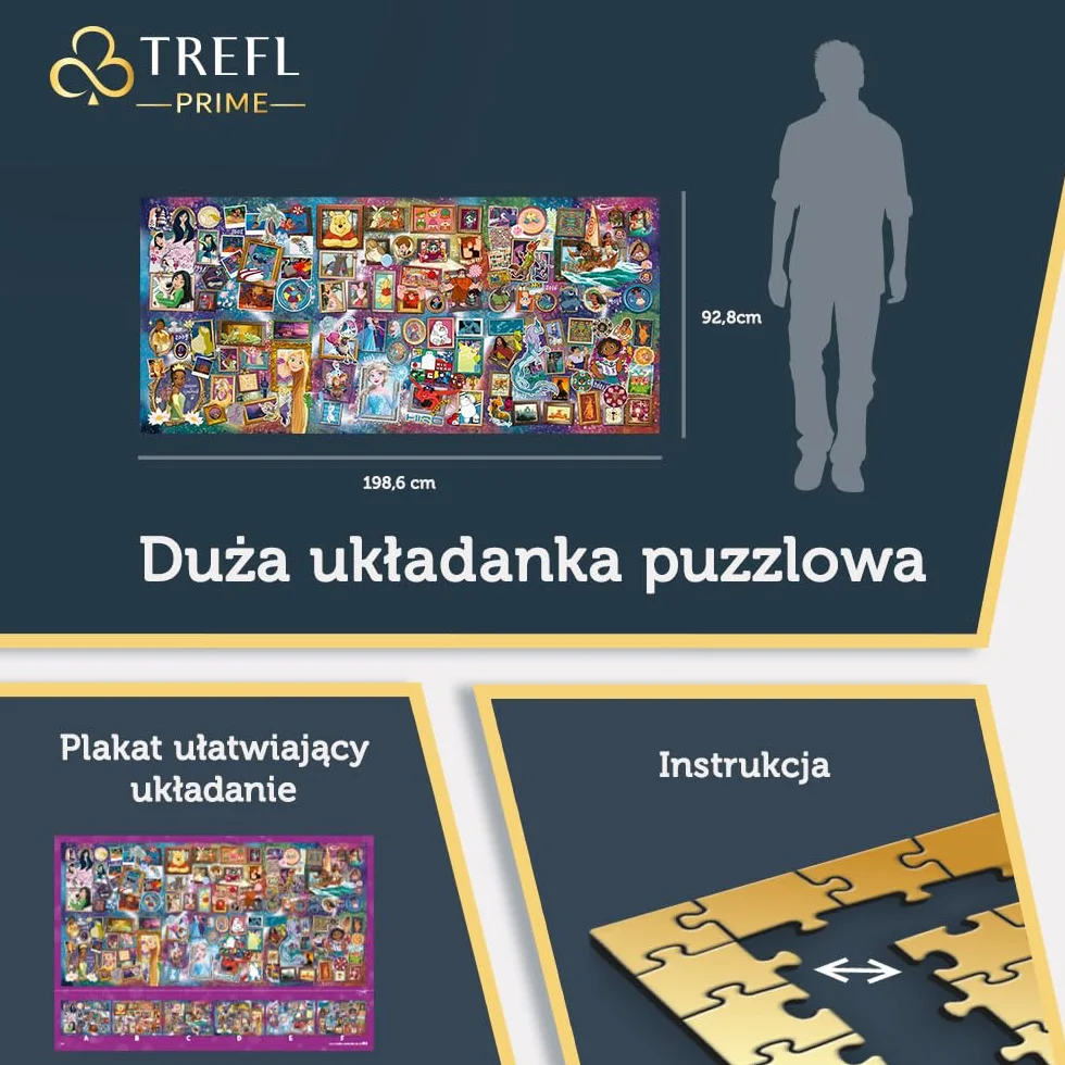 Trefl Prime - Puzzle UFT: The Greatest Disney Collection vol.2-9000 Elementów, Bohaterowie Disneya, Duża Układanka, Najgrubsza Tektura, dla Dorosłych i Dzieci od 15 lat