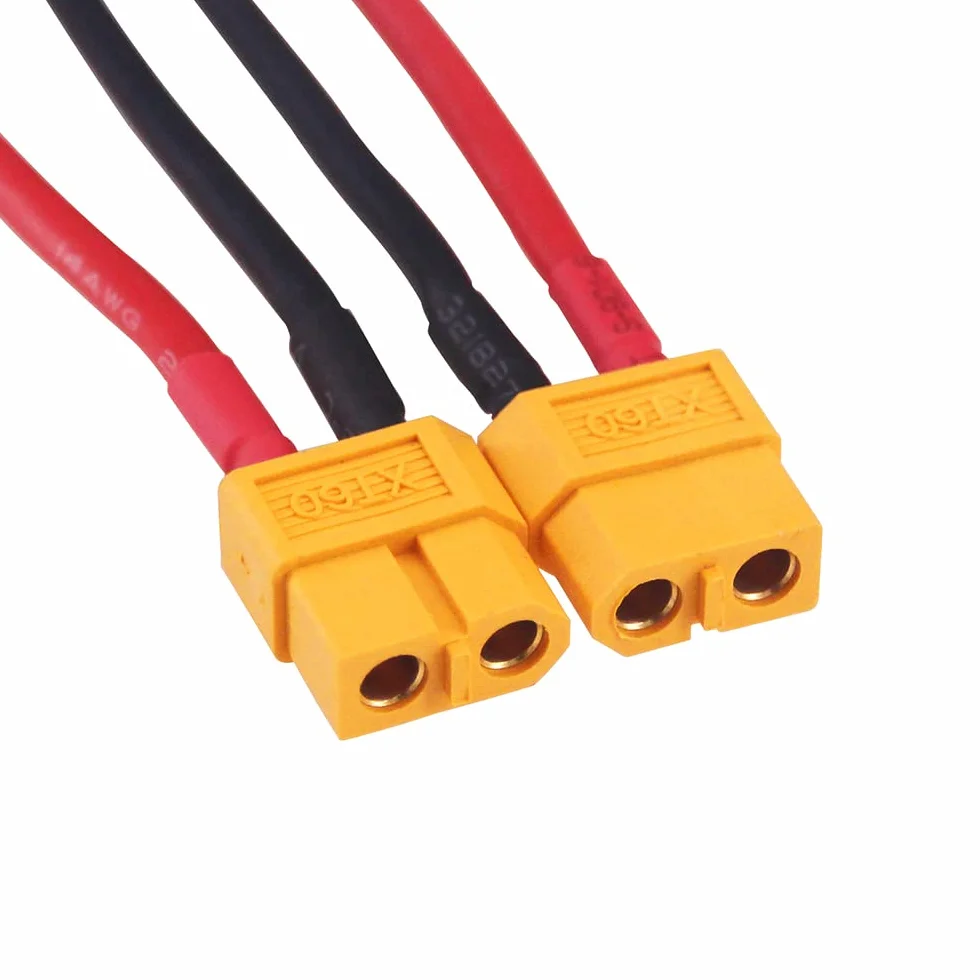 2 szt. żeński XT60 do 4.0 wtyczka bananowa RC kabel do ładowania akumulatora 14 AWG przewód silikonowy 30 cm 30 cm (2 sztuki)