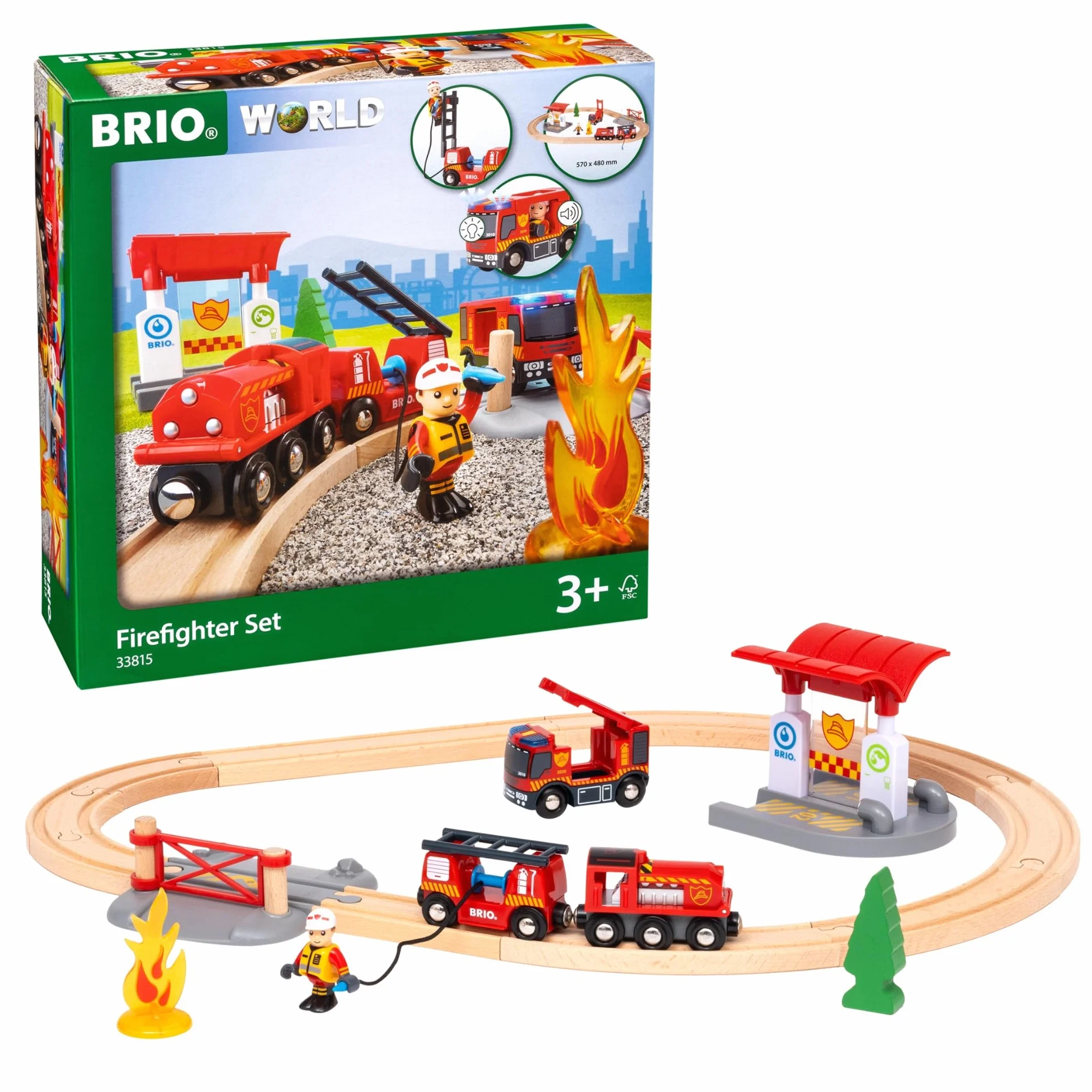 BRIO World - Bahn Feuerwehr Set