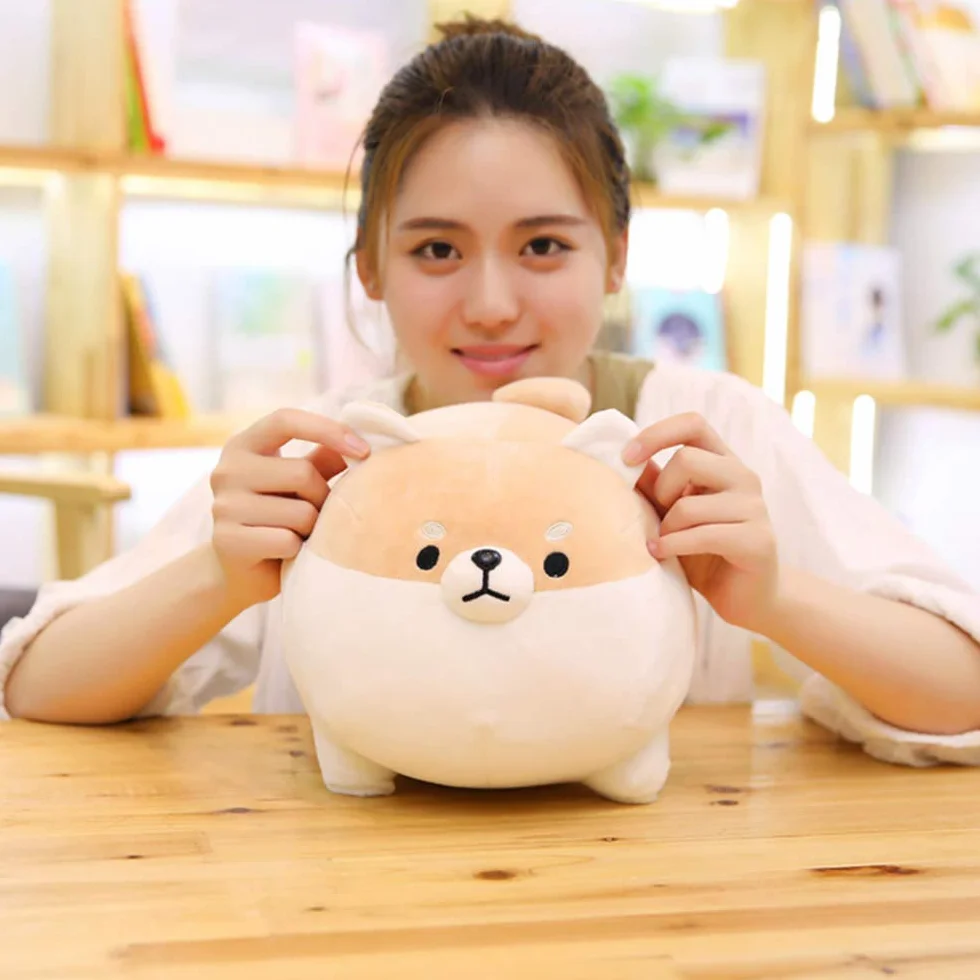 OUKEYI pluszowe zwierzątko Shiba Inu, pluszowa zabawka dla psa, Anime Corgi, Kawaii, pluszowa poduszka, pluszowa zabawka, poduszka dla lalki (40,6 cm)