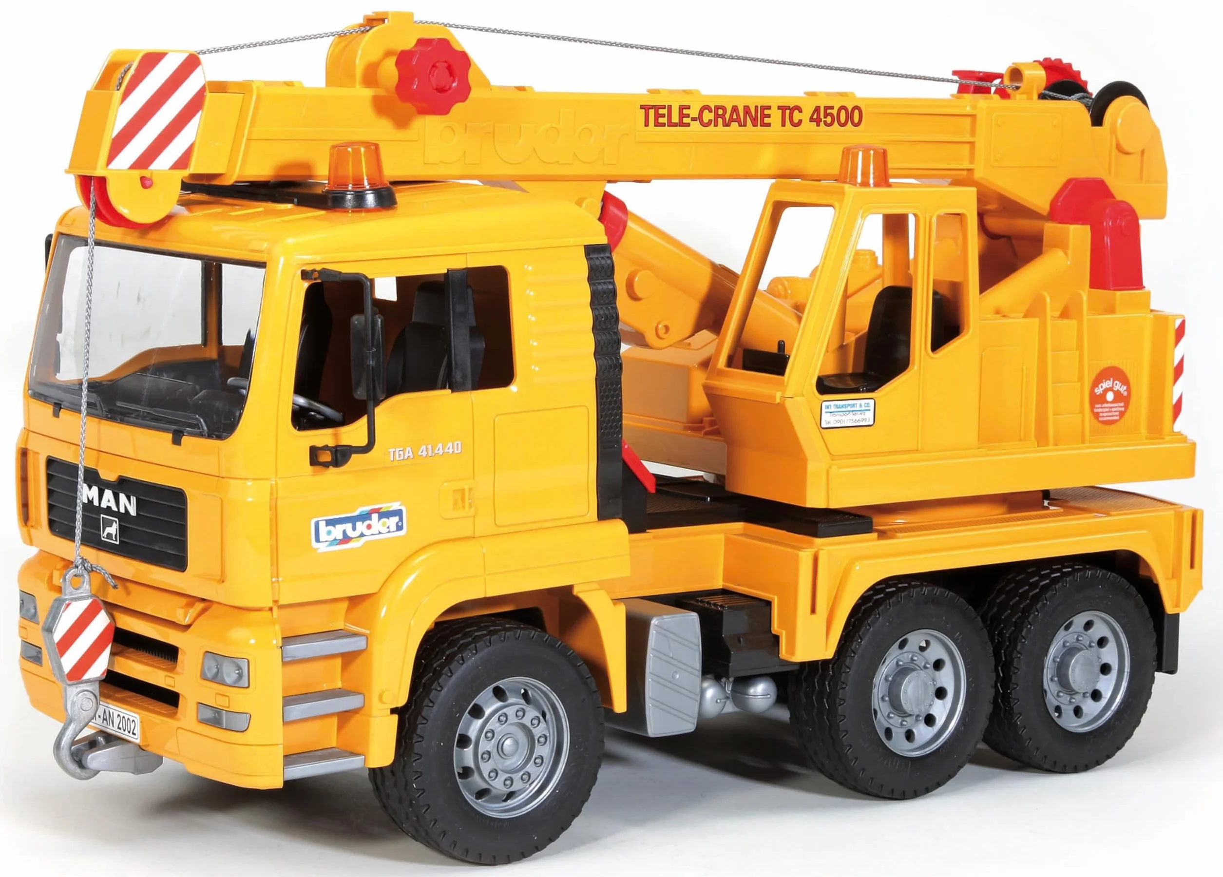 bruder 02754 - Man TGA Crane Truck - 1:16 Ciężarówka, ciężarówka, ciężarówka z dźwigiem, pojazd budowlany, plac budowy