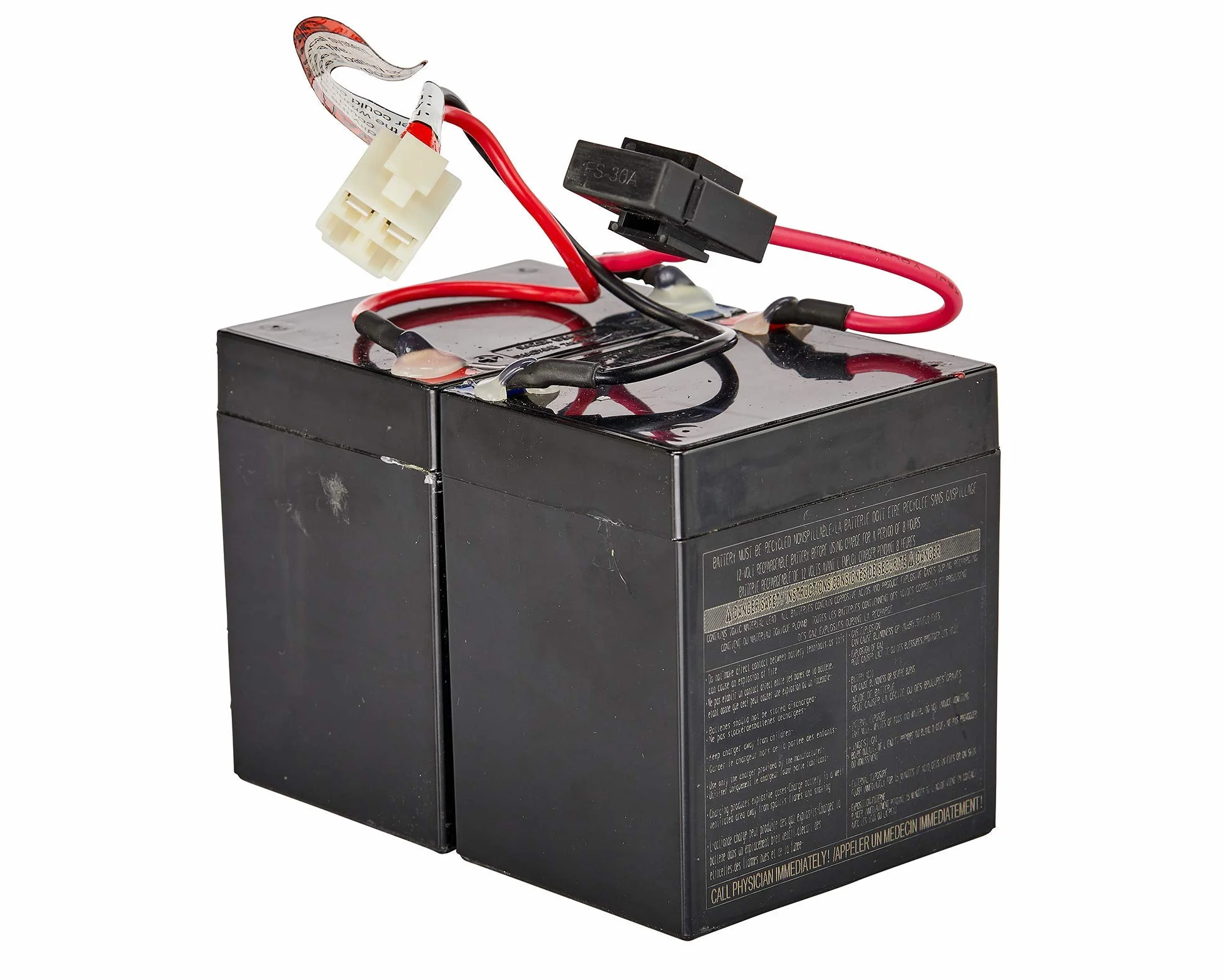 Razor Crazy Cart Battery with 30 A Fuse (2 x 12 V/5 AH Single Connector)