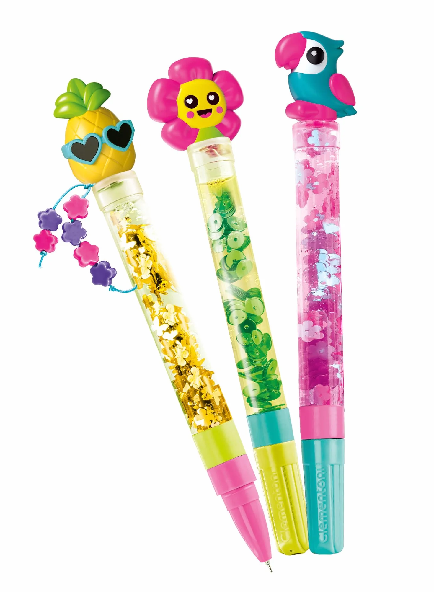 Clementoni Create Your Pens: Tropical Zestaw Długopisów, Wielokolorowy, 6+ Lat