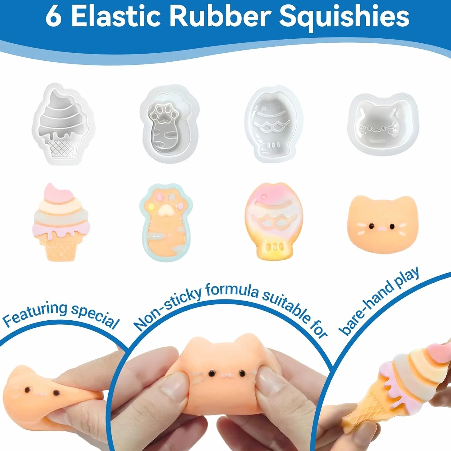 Płynny silikon do zestawu DIY Taba Squishy, ciekły kauczuk silikonowy A+B 1:1 do Squishy Maker, kreatywny zestaw DIY, prezent antystresowy