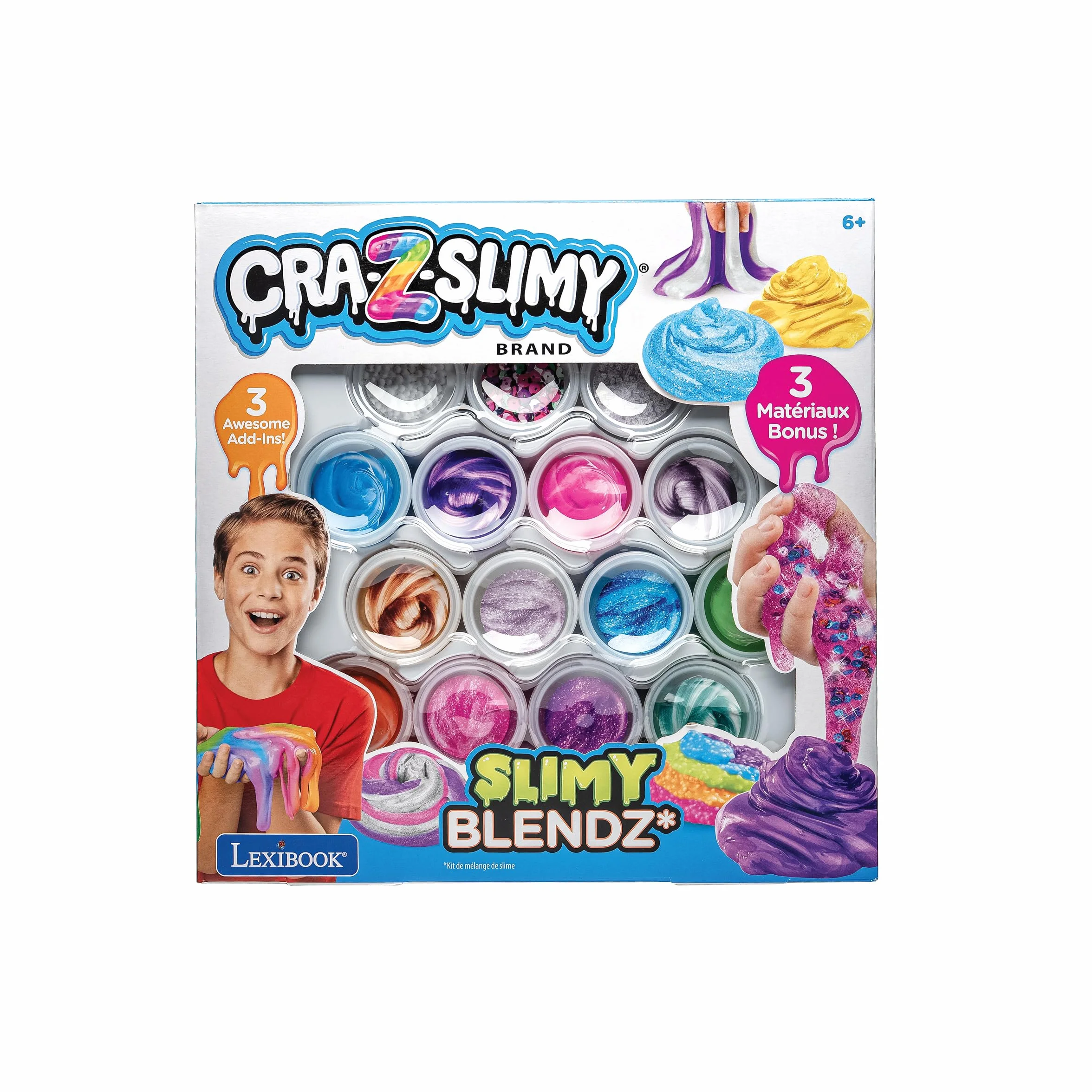 Lexibook, Zestaw Mieszanki Slimy, 12 kolorów, CRSLIM4