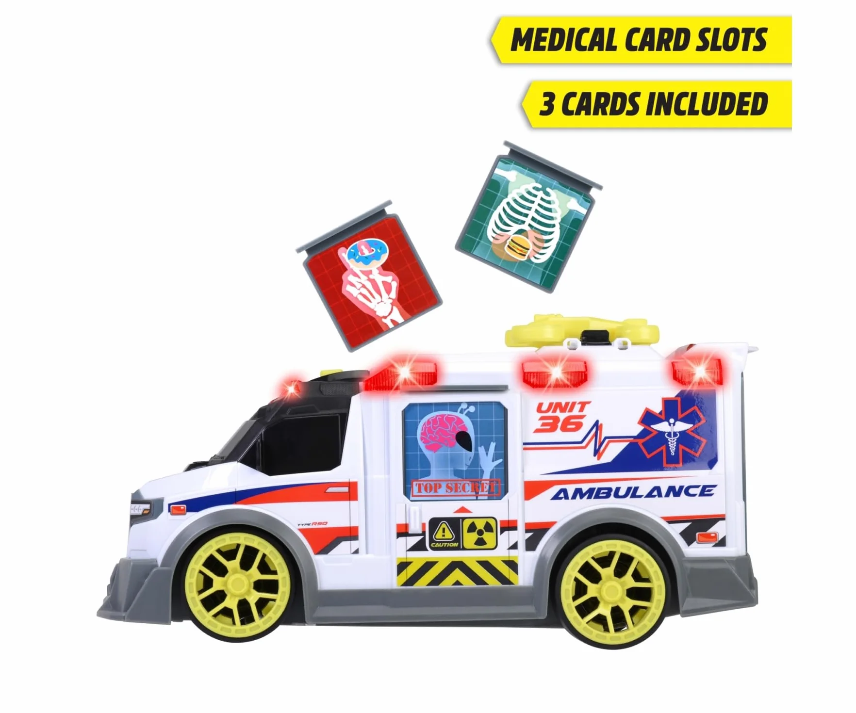 Dickie 203307003, ambulans, światło i dźwięk, ruchome elementy, 35,5 cm