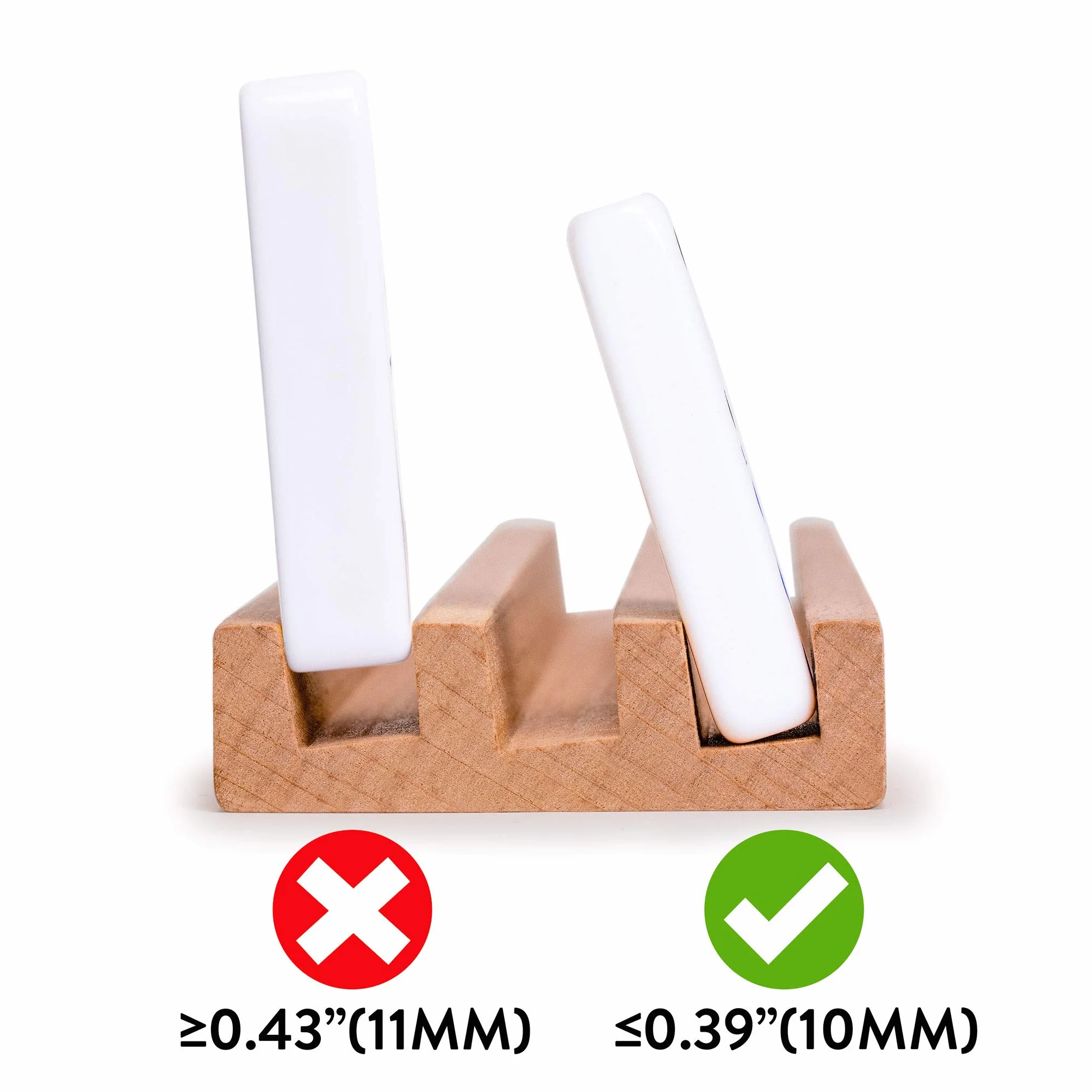 Yellow Mountain Imports Luksusowe Stojaki do Domina z Drewna Bukowego (25 Centymetrów) - Zestaw 4 Sztuk - Uchwyty do Domina Dla Mexican Train, Chickenfoot