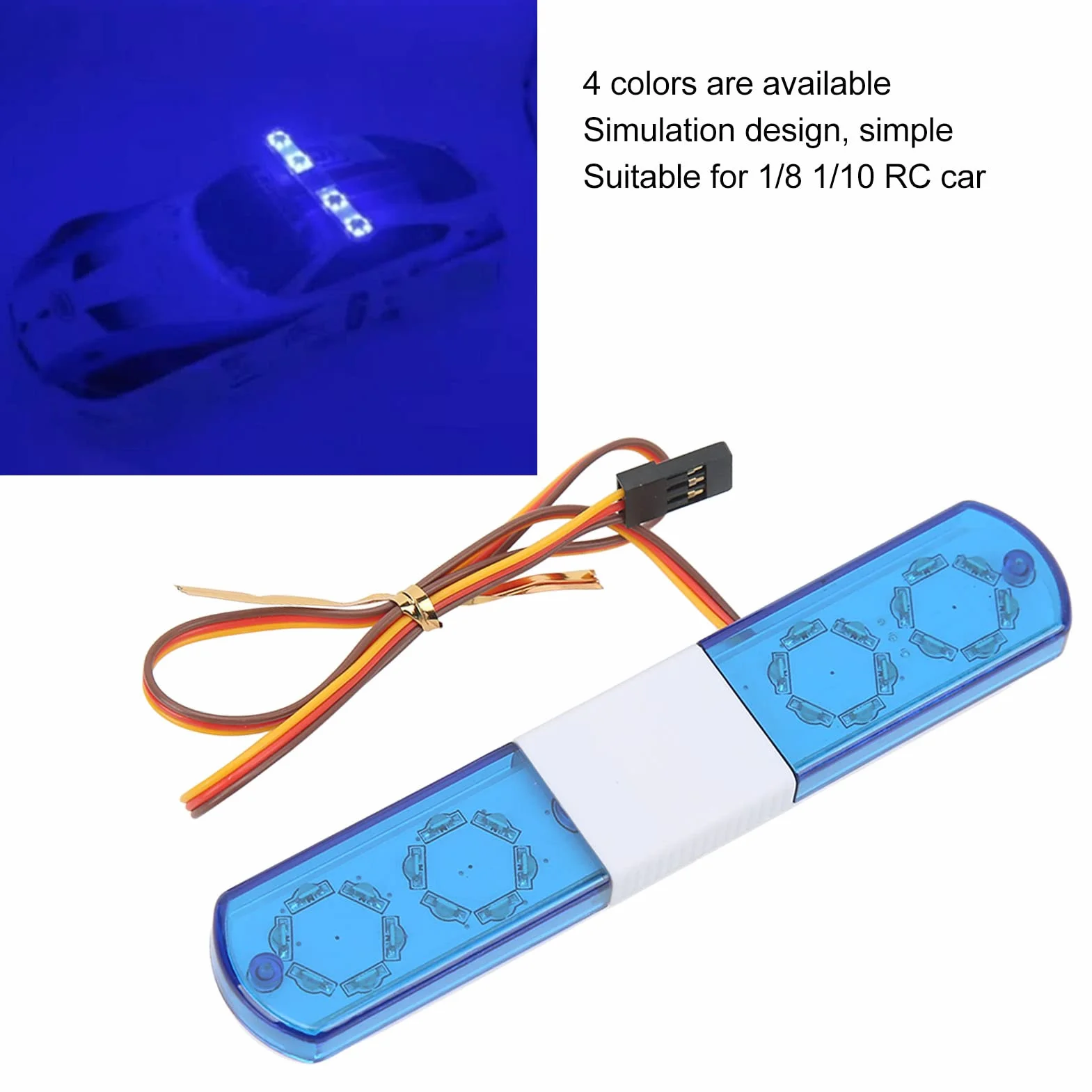 RC Car Alarming Light, RC Model LED Policja Night Light Bar Lampa Błyskowa LED Alarmujące światło dla 1/8 1/10 RC Cars