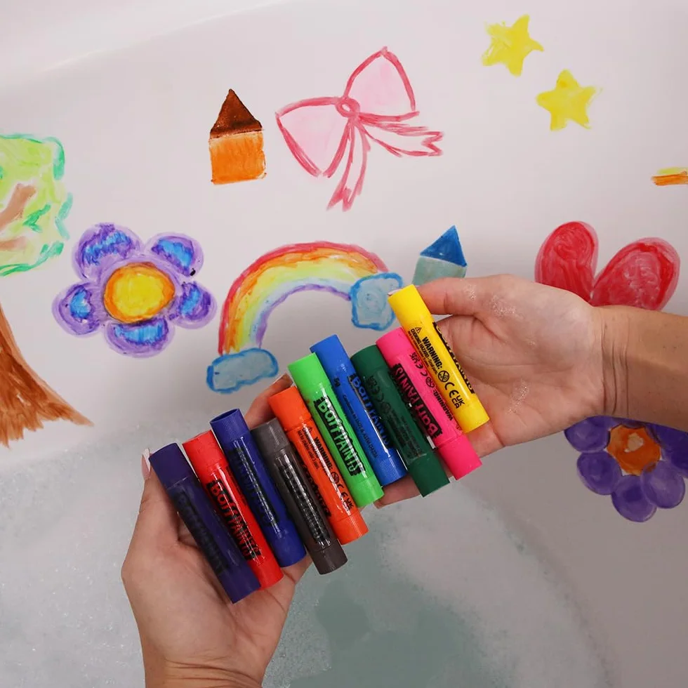 ZIMPLI Kredki do kąpieli Baff Paint Sticks dla dzieci, żywe kolory, nietoksyczne, szybkoschnące