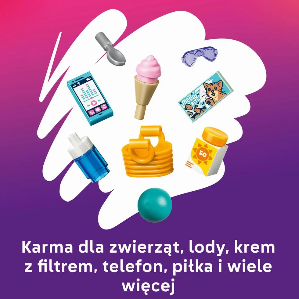 LEGO Friends Frajda w parku wodnym, zabawka konstrukcyjna dla dzieci, 4 zabawkowe zwierzaki i 2 minilaleczki, pomysł na prezent dla dziewczynki lub chłopca od 6 lat 42676
