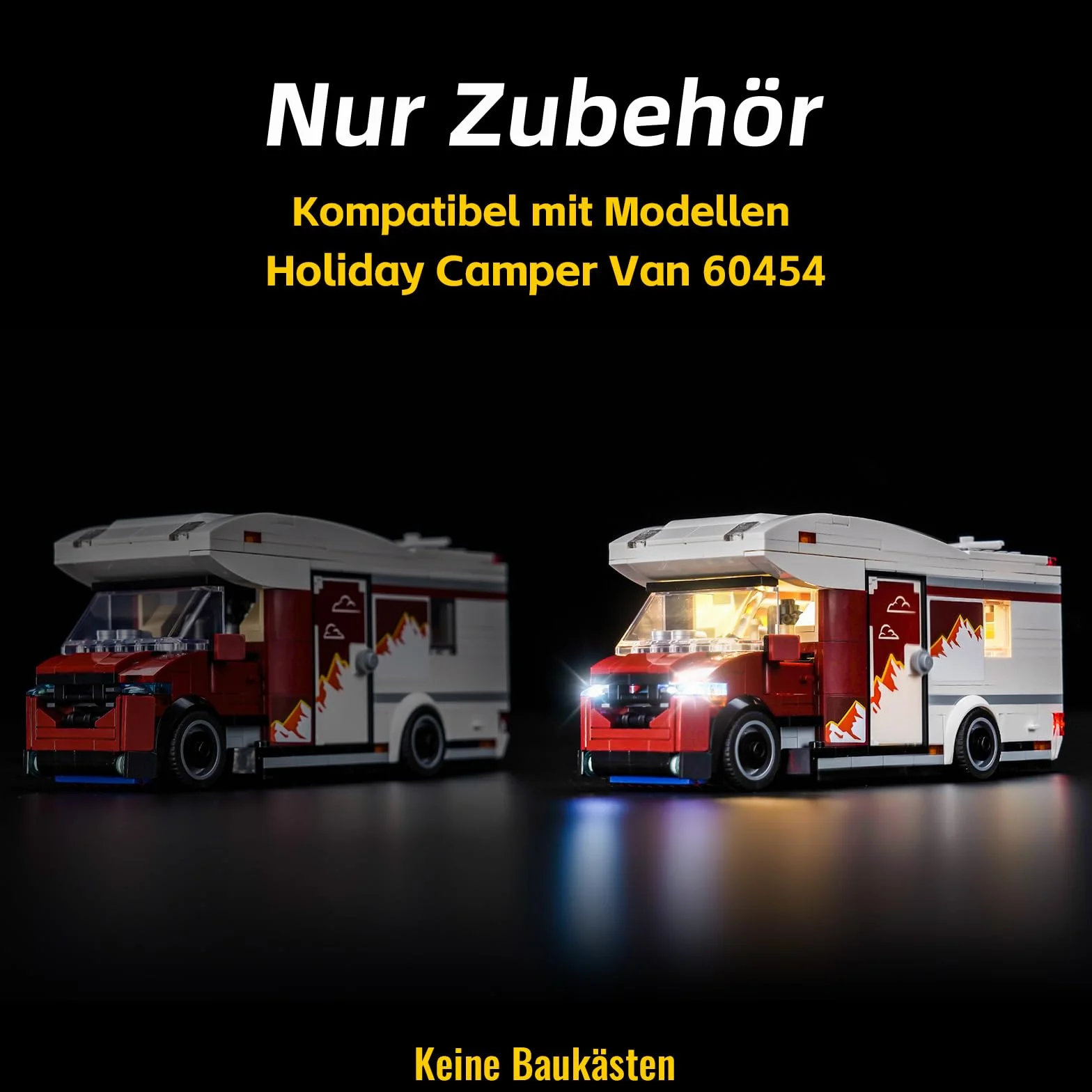 Zestaw świateł LED kompatybilny z Lego Holiday Adventure Camper Van 60454 (nie jest to model), zestaw oświetleniowy kompatybilny z Lego Holiday Adventure Camper Van kreatywna zabawka