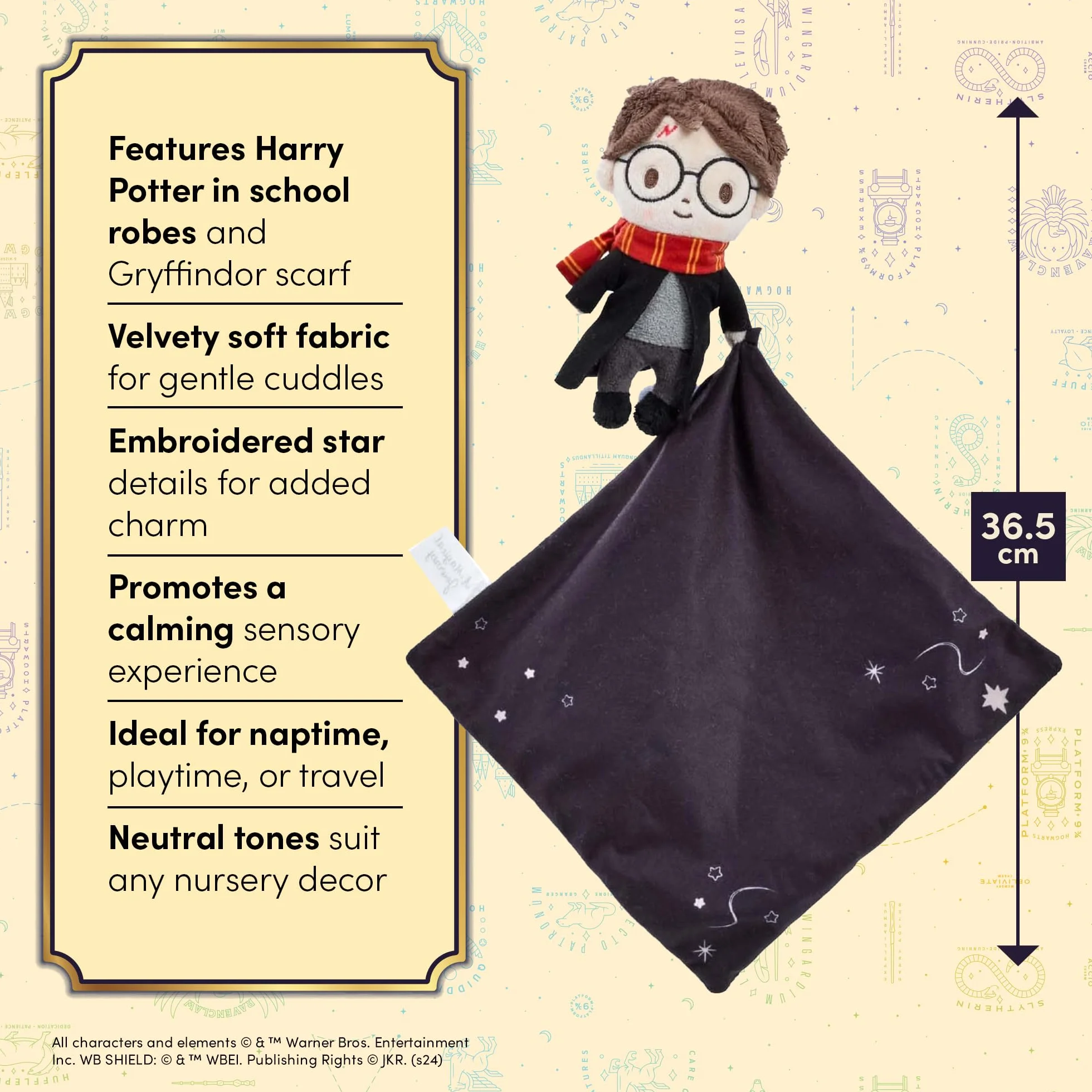 Rainbow Designs Harry Potter komfortowy koc dla noworodków, miękka, aksamitna kołdra z detalami w gwiazdki, przytulanka dla niemowląt od urodzenia