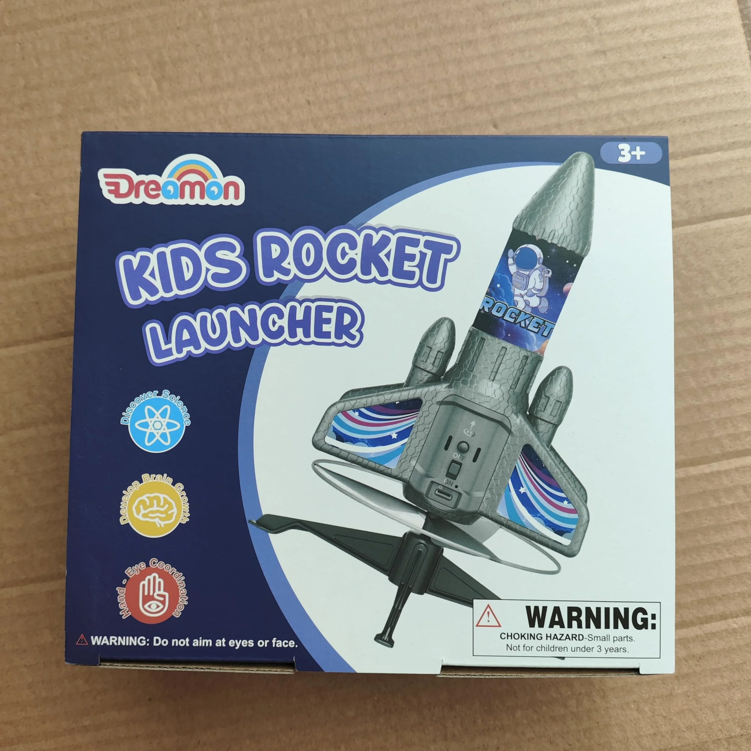Dreamon Rakieta dla dzieci ze spadochronem LED, zmotoryzowana rakieta, zabawka outdoorowa, prezent dla dzieci w wieku 6, 7, 8, 9 lat
