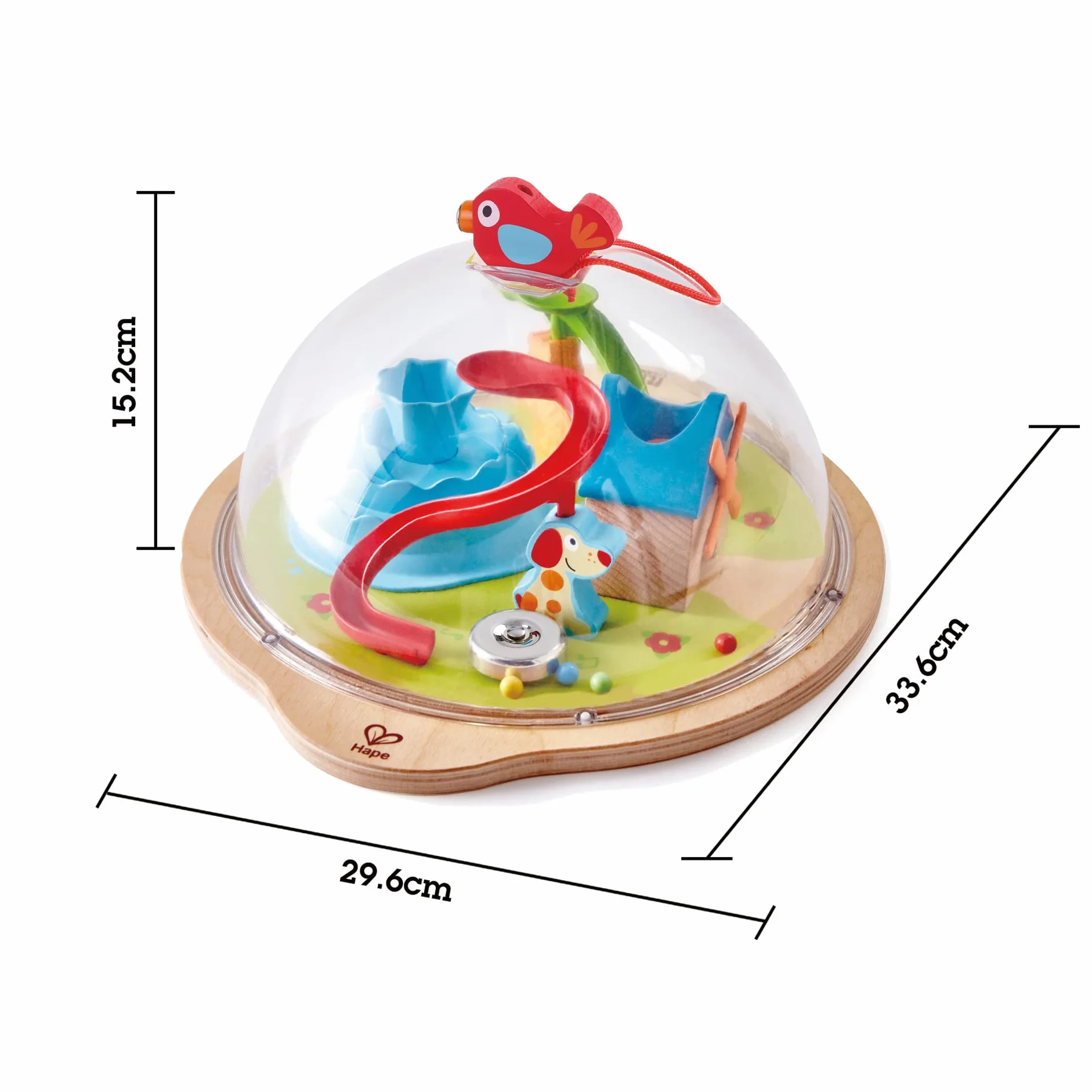 Hape Lilys kopuła przygody firmy Hape | zabawka 3D z magnetycznym labiryntem, kopuła przeżyć dla dzieci z różnymi postaciami i akcesoriami