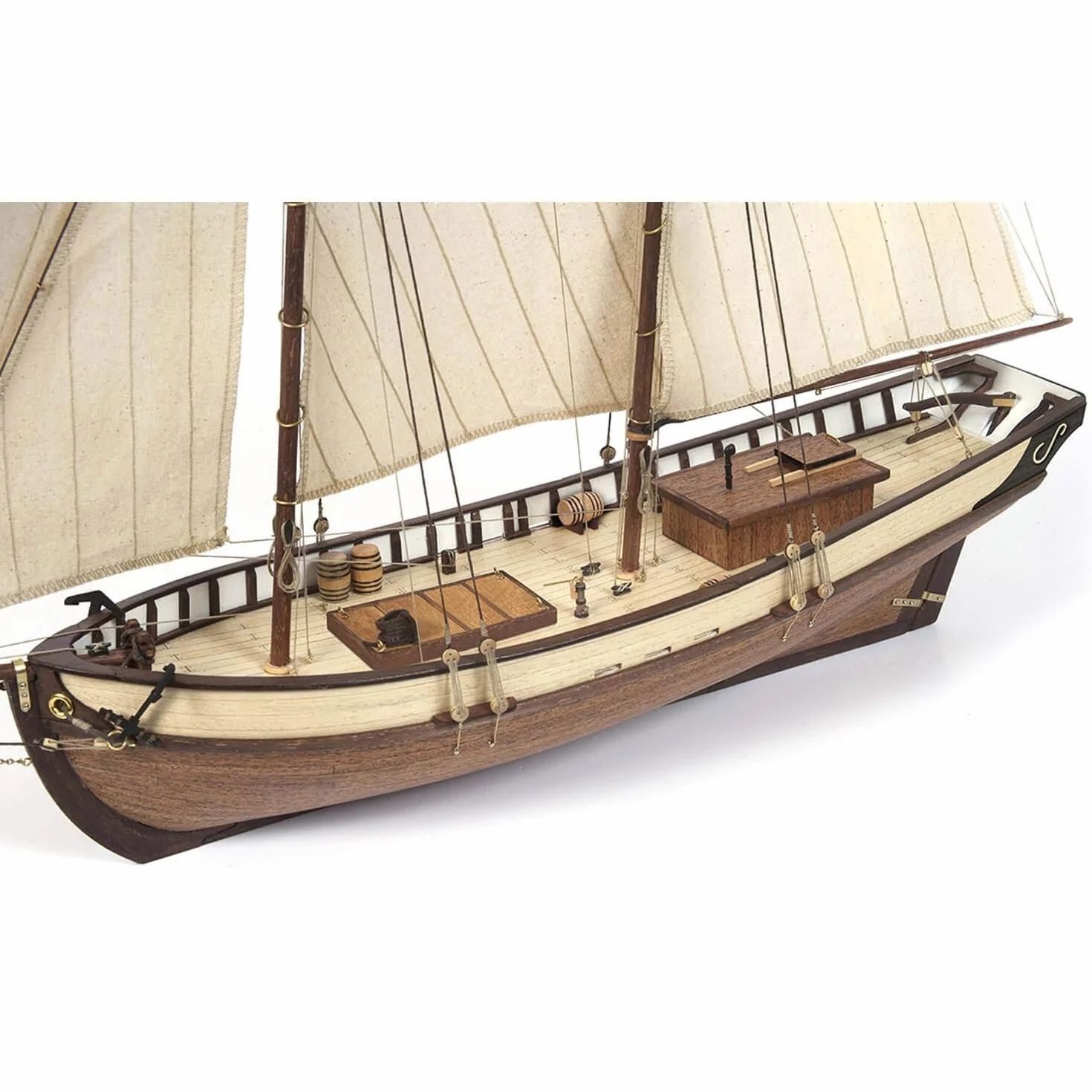 Drewniany model łodzi Inicjacja Polaris z żaglami - Occer 12007S