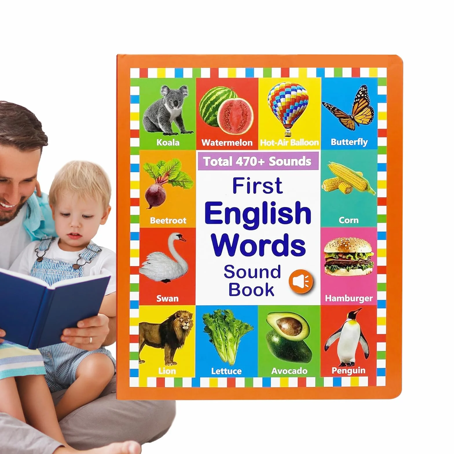 Książka dźwiękowa do nauki angielskich słów Vocabulary dla dzieci 2-6 lat