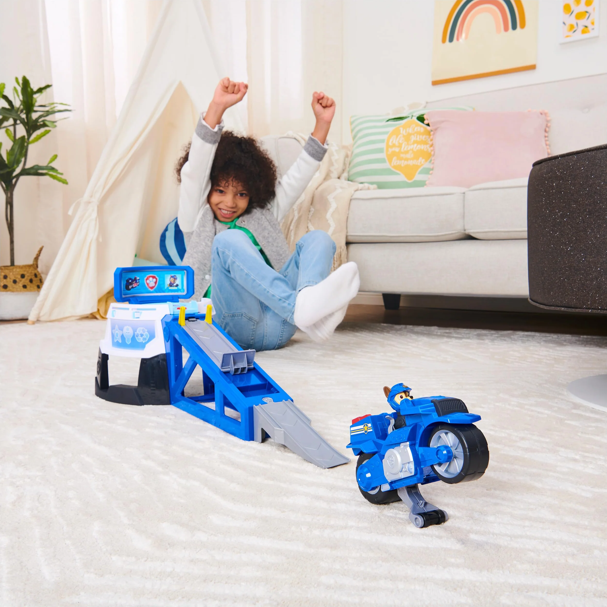 Paw Patrol Moto Pups Zestaw Motocyklowy z Figurką Chase, Wielokolorowy, Od 3 Roku Życia, 6060233