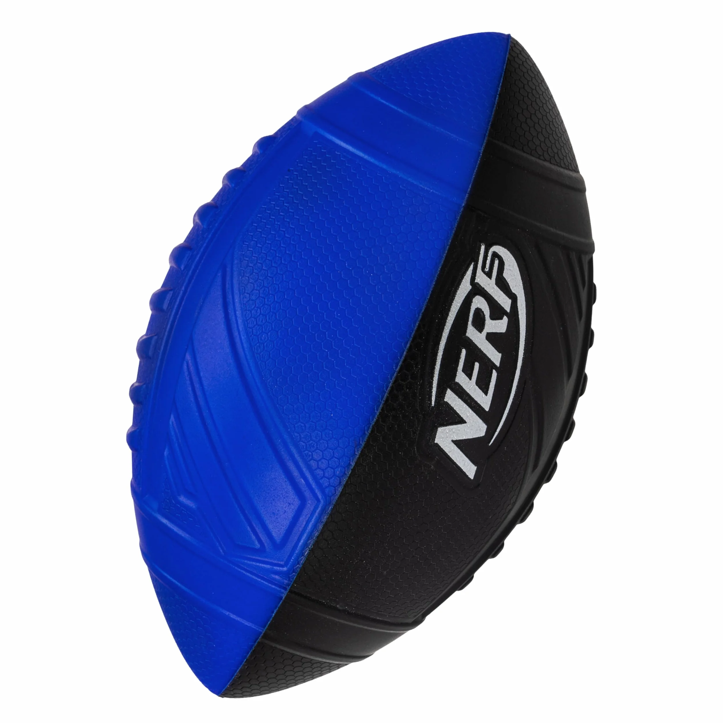 Nerf Pro Grip piłka nożna, klasyczna piłka piankowa, łatwa do złapania i rzucania, idealna do zabawy wewnątrz i na zewnątrz, niebieska