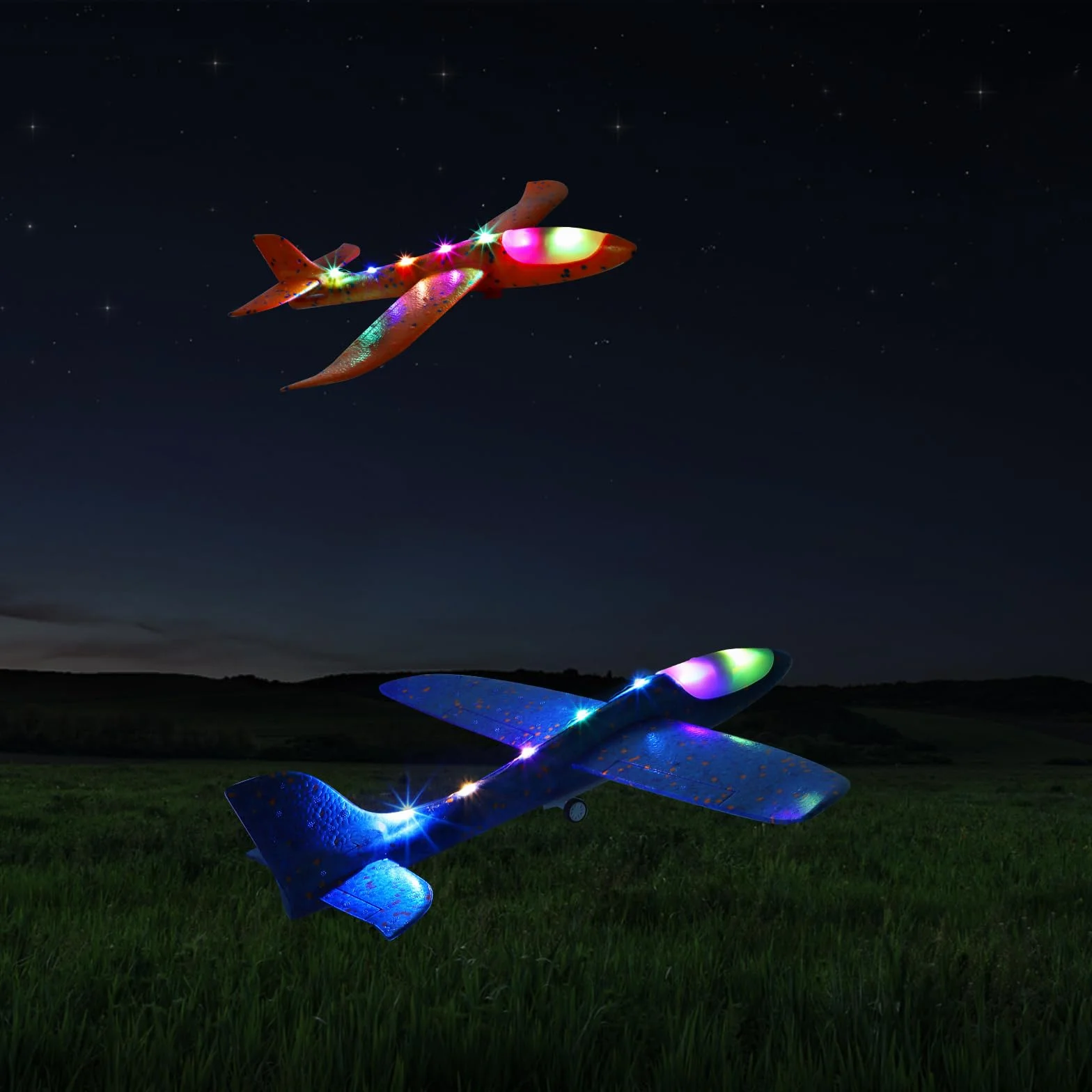 Avion Juguete Con Pistola, Aviones de Poliespan Avión Volador Planeadores Espuma Corcho Juego de Tiro Aire Libre Infantil Regalo Navidad Cumpleaños Pascua para Niños Niñas 3-8 Años