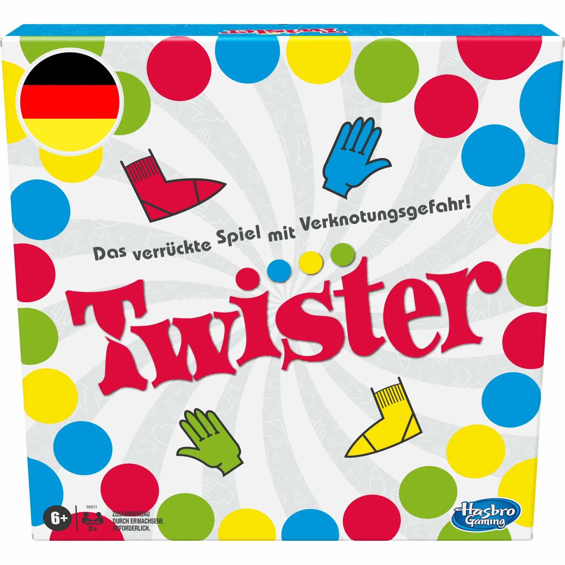 Hasbro Gaming Twister Gra Towarzyska, Wielokolorowy, Od 8 lat