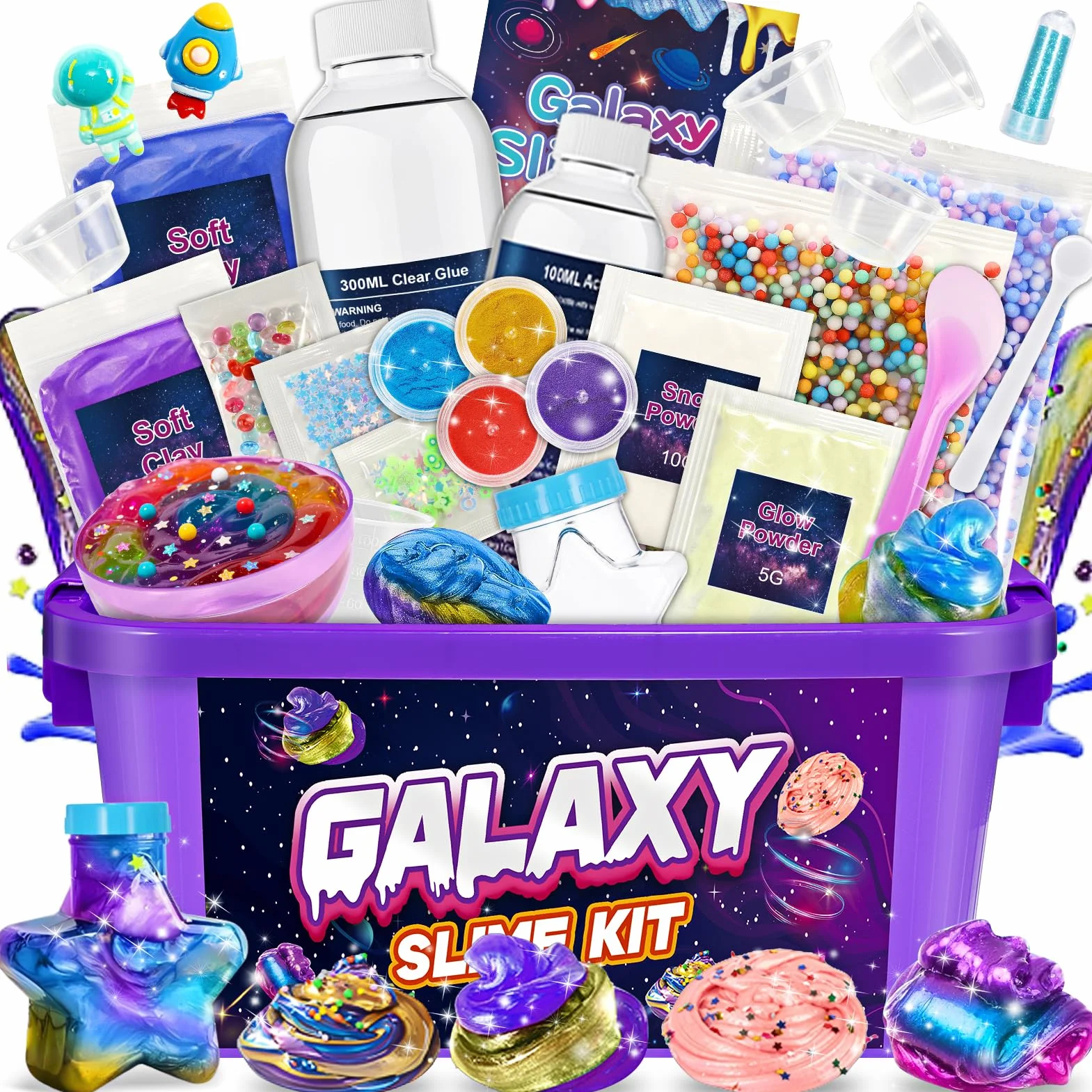 iKidiki Zrób Swój Własny Zestaw Szlamu, Prezent dla Dziewczynek 6 7 8 9 10 11 12 Lat Galaxy Slime Set Chłopiec Pomysły na Prezent Szlam Zabawki dla Dzieci Chłopcy Prezent Urodzinowy dla Dziewczynek