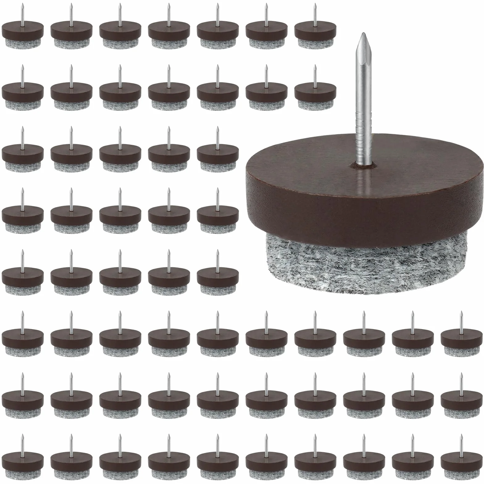 Flintronic 60 sztuk podkładek filcowych z śrubami, średnica 28mm, podkładki filcowe pod krzesła z śrubami, podkładki filcowe pod krzesła do mebli, laminat, parkiet, płytki, osłony nóżek krzeseł