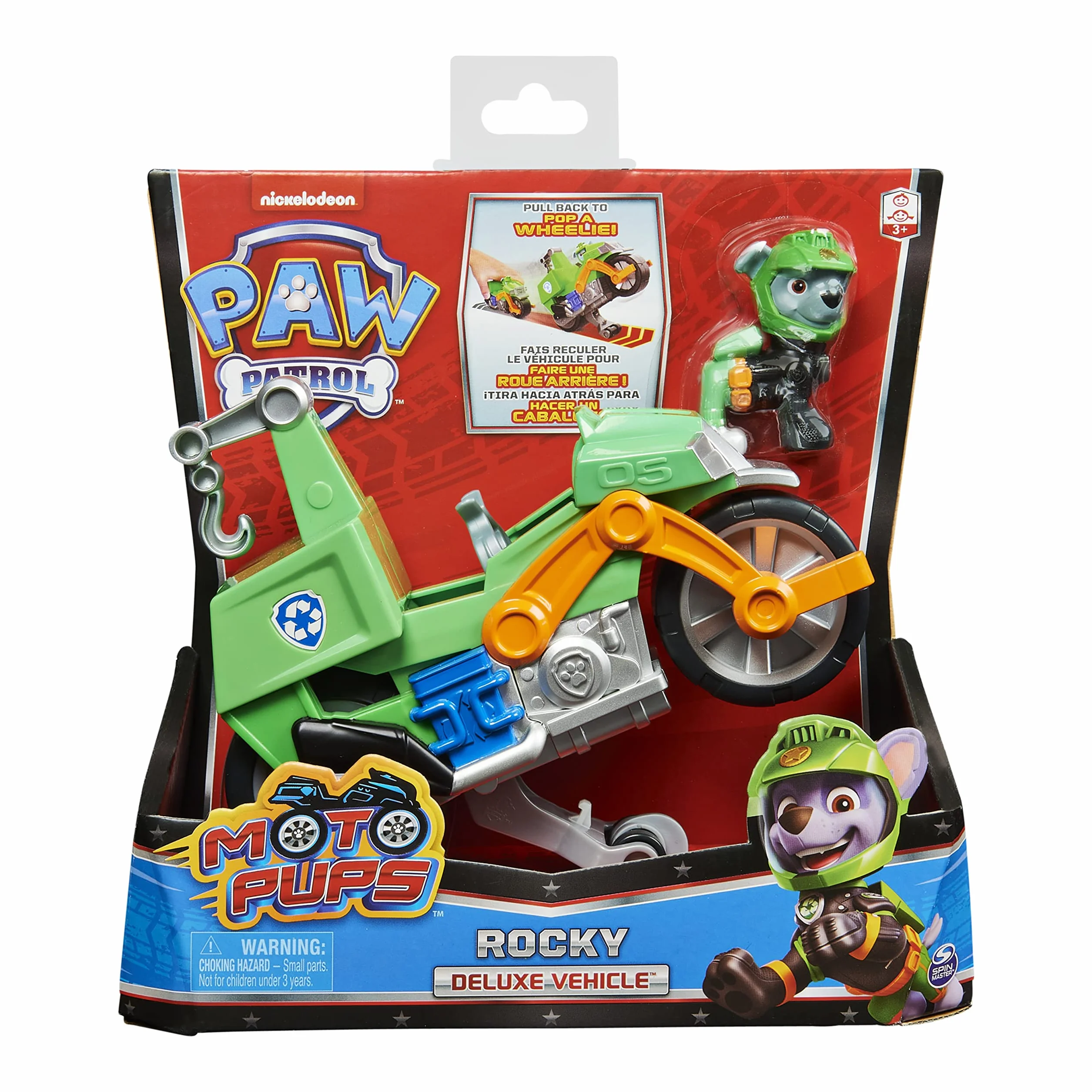 Paw Patrol Rocky Motocykl Zielony