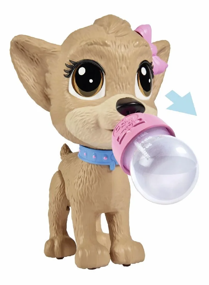 Simba 105893460 ChiChi Love Pii Pii Puppy Szczeniak 20 cm, piesek sikający, chodzi na smyczy, szczeniak z bajki dla dzieci od 3 lat