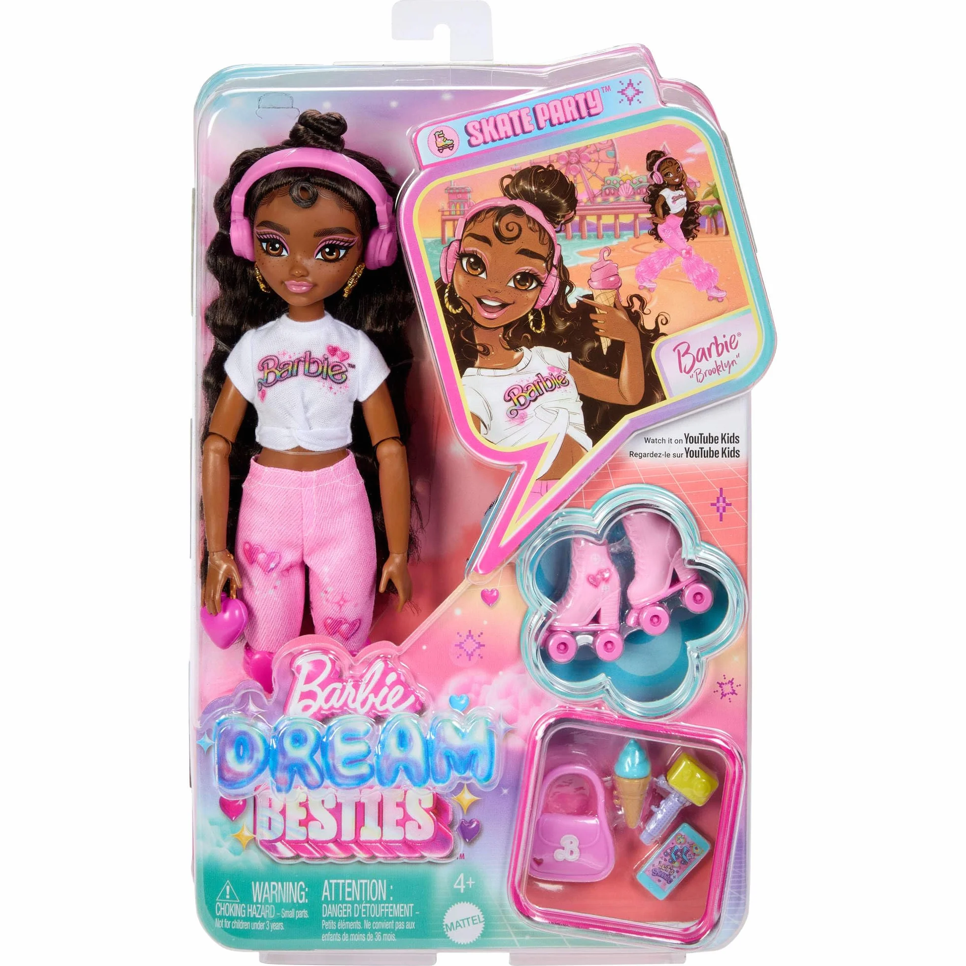 Barbie Dream Besties Lalka Brooklyn na wrotkach JFX97