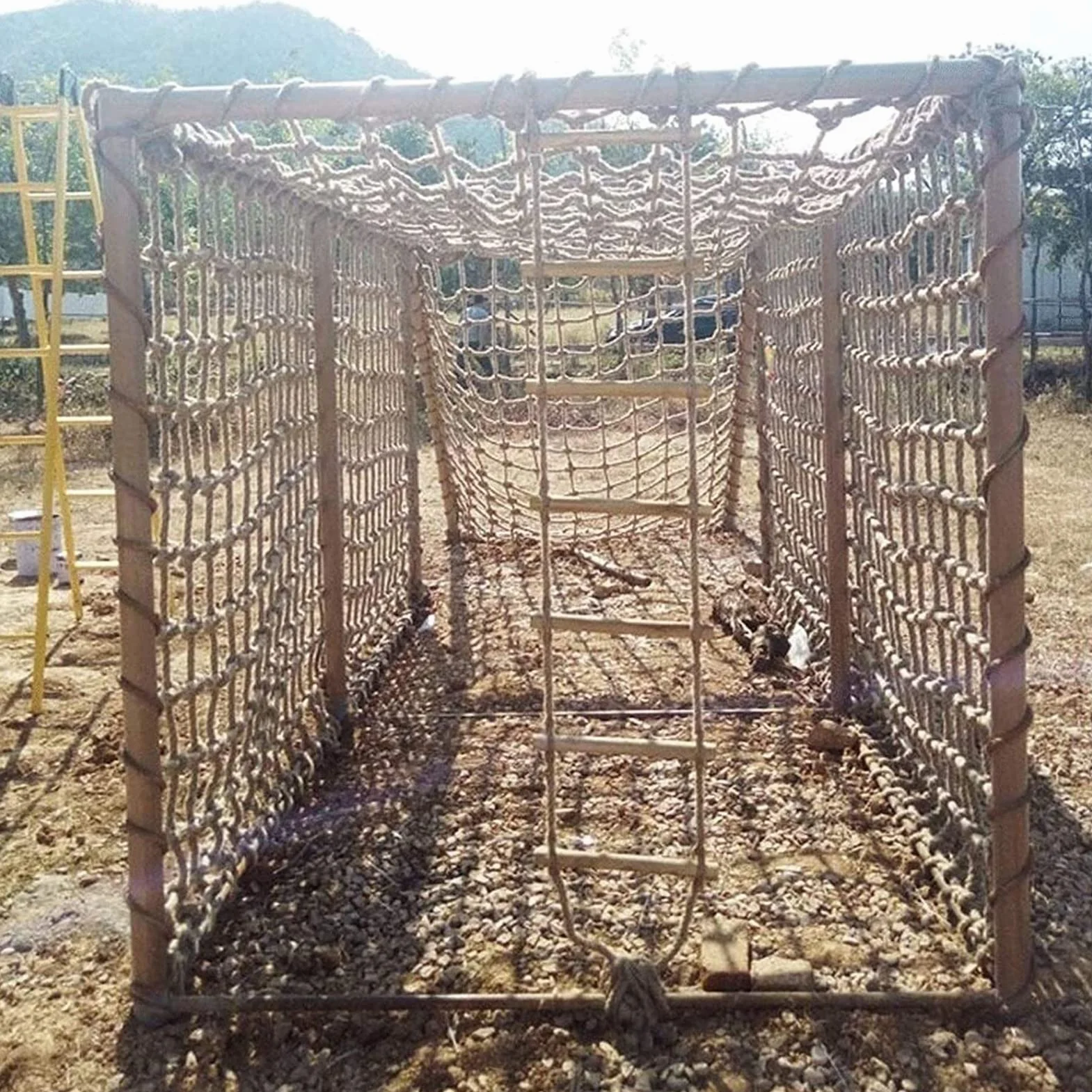Siatka Do Wspinaczki Linowej 3×3m, Siatka Do Wspinaczki Dla Dzieci Na Zewnątrz, Siatki Bezpieczeństwa Odporność Na Korozję Grubość 3 Mm Siatka 15 Cm Na Zewnątrz I Wewnątrz