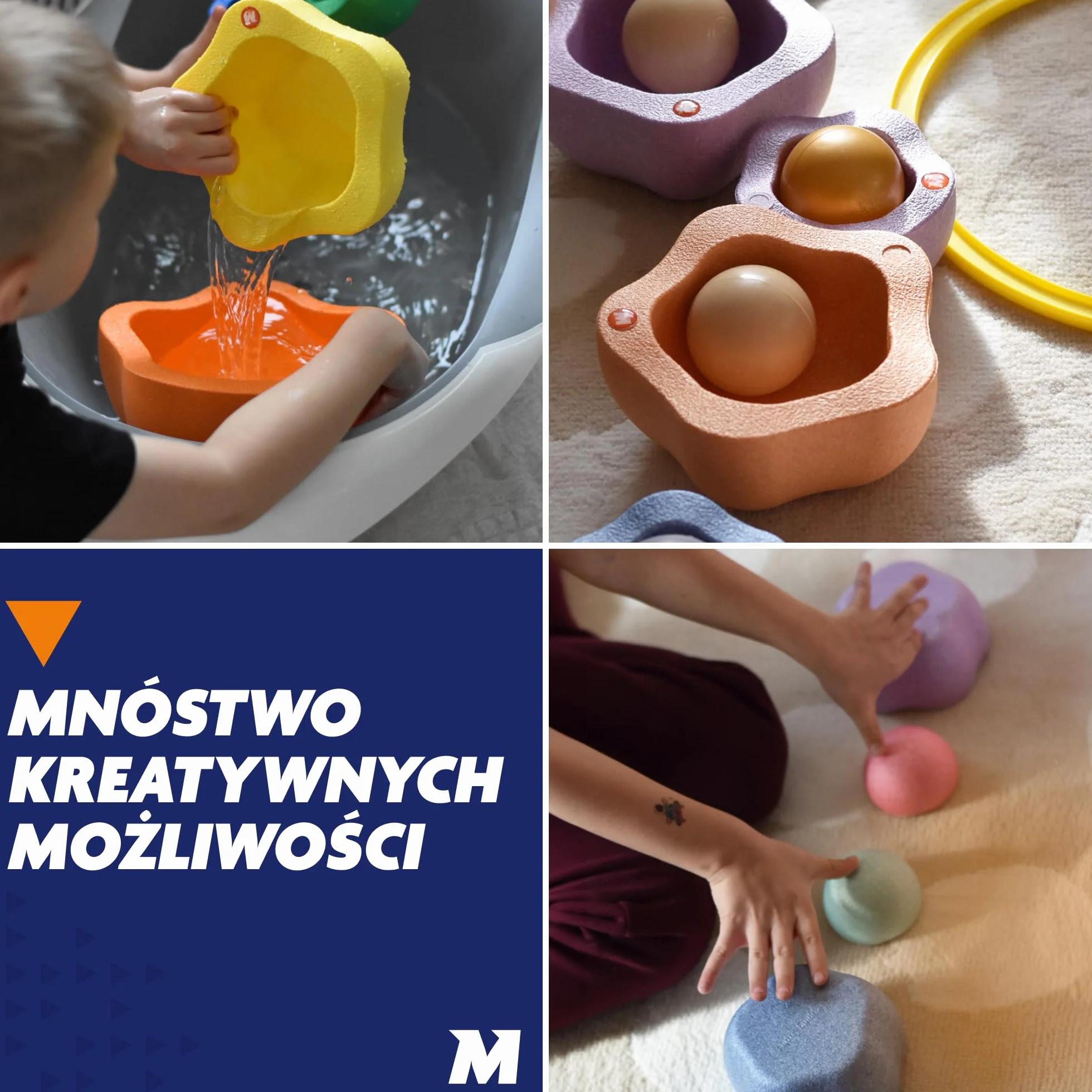 Rocks, sensoryczne kamienie do balansowania dla dzieci – zestaw 5 szt. – wytrzymałe, wspierają równowagę, motorykę i koordynację – do użytku wewnątrz i na zewnątrz,