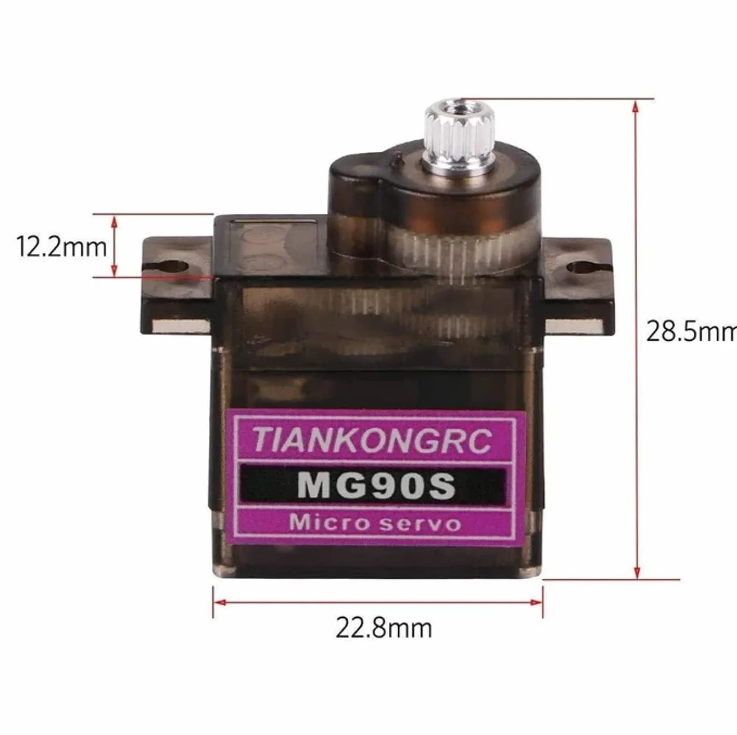 1 sztuka Premium Mini Servo MG90S 100% metalowa przekładnia z wtyczką JR 25 cm 22AWG kabel do RC Copter Dron DIY helikopter robot