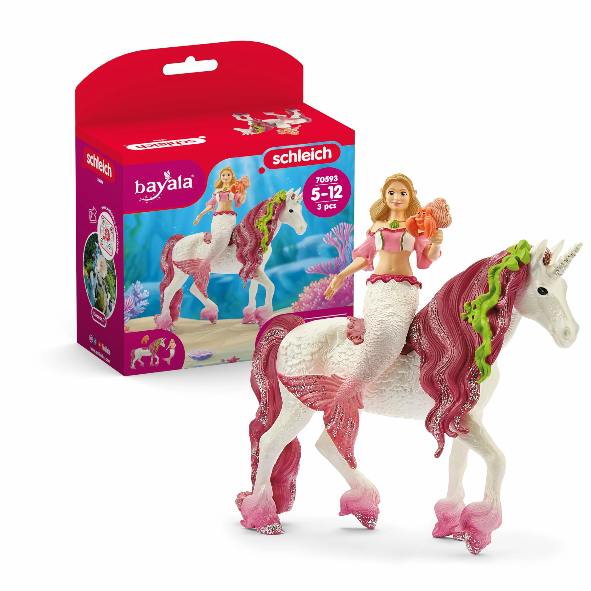 Schleich Slh70593 Syrena Feya Na Podwodnym Jednorożcu