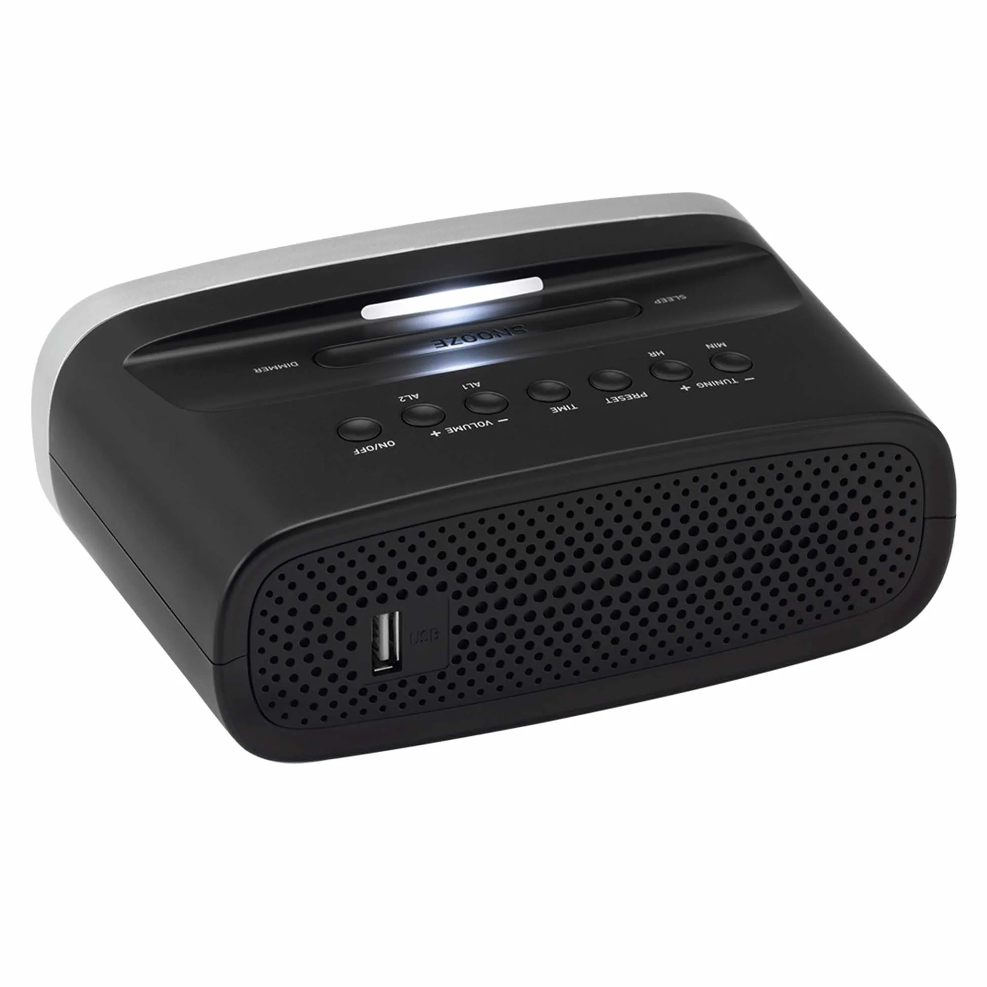 GRUNDIG Sonoclock 1100 budzik z funkcją radia, tuner FM, funkcja budzika, funkcja zasypiania, funkcja drzemki, sygnał alarmowy, wyświetlacz LED, czarny