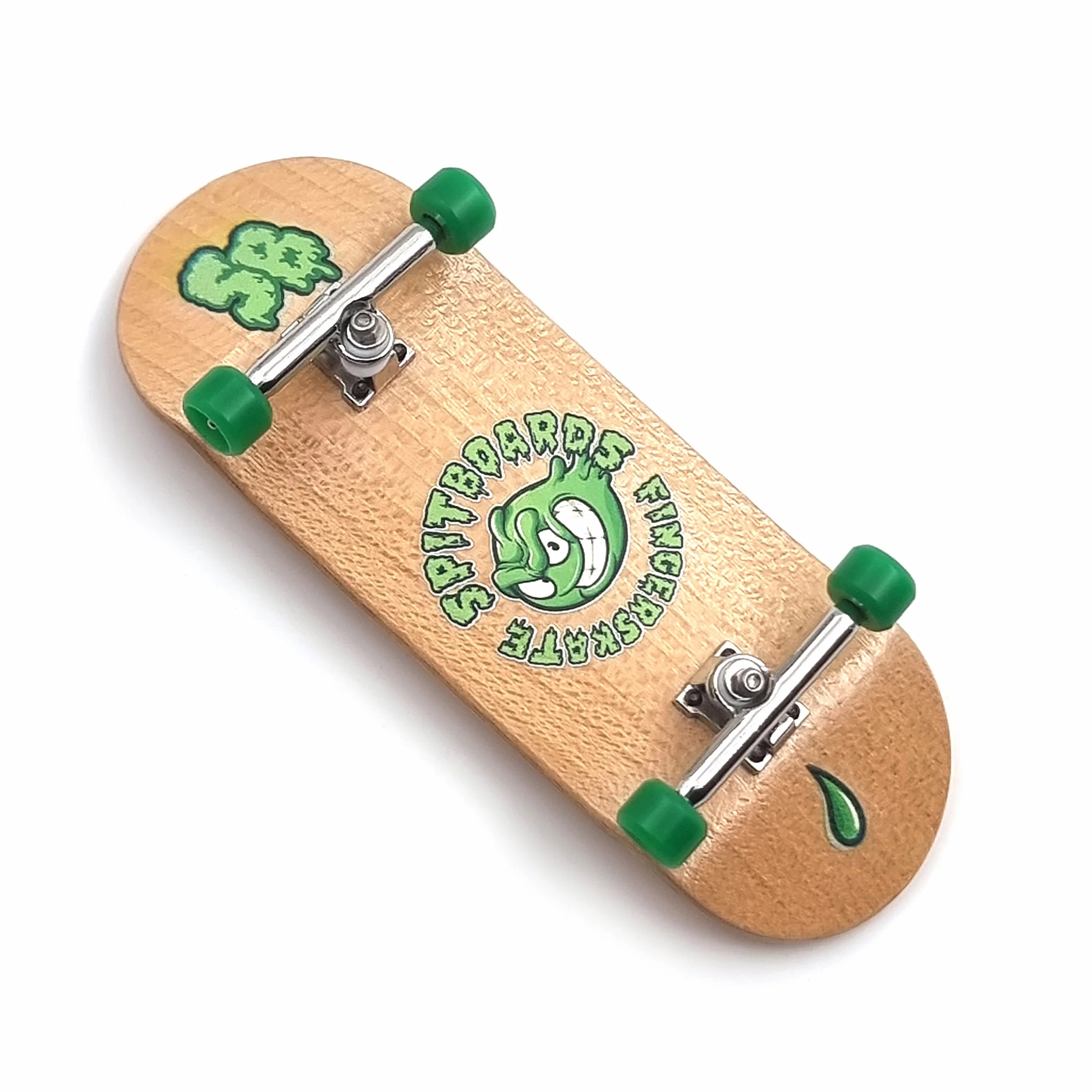 SPITBOARDS 34 mm x 96 mm Pro Fingerboard Set-Up (Complete) | Real Wood Deck | Pro Trucks with Lock-Nuts and Pro Bushings | poliuretanowe kółka Pro Wheels with Bearings | Round Emblemat (wersja