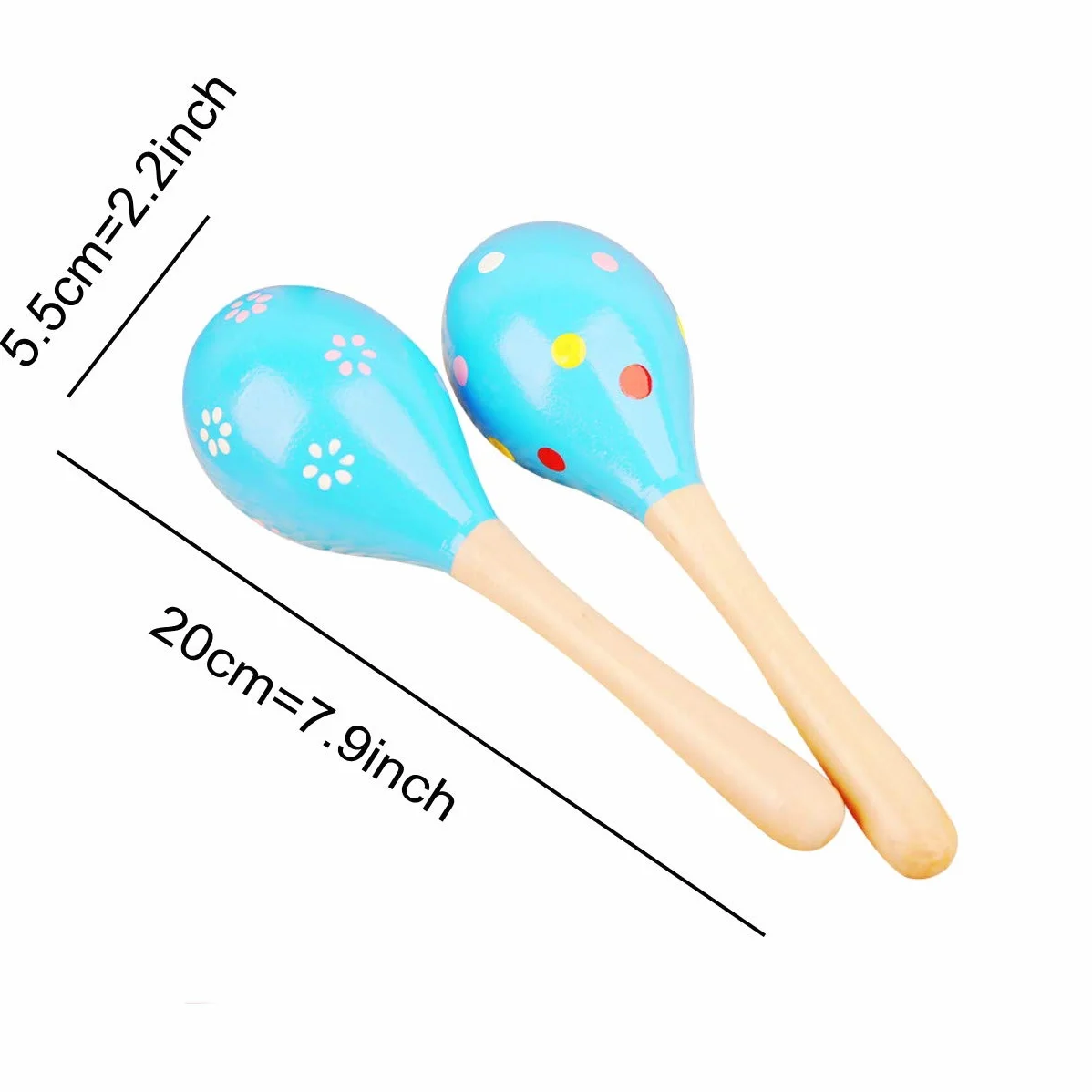 JZK 8 drewnianych grzechotek Maraca, shaker, perkusja, muzyka, zabawki edukacyjne, prezent na baby shower, dzień dziecka, urodziny dziecka (losowy kolor)