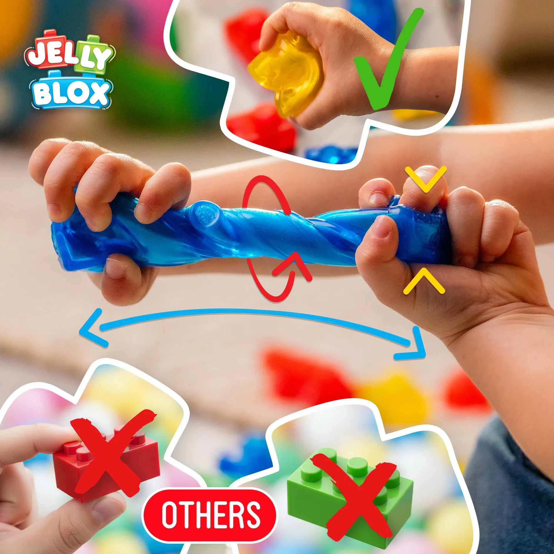 Jelly Blox Zestaw dla początkujących 11 klocków sensorycznych dla malucha i przedszkola