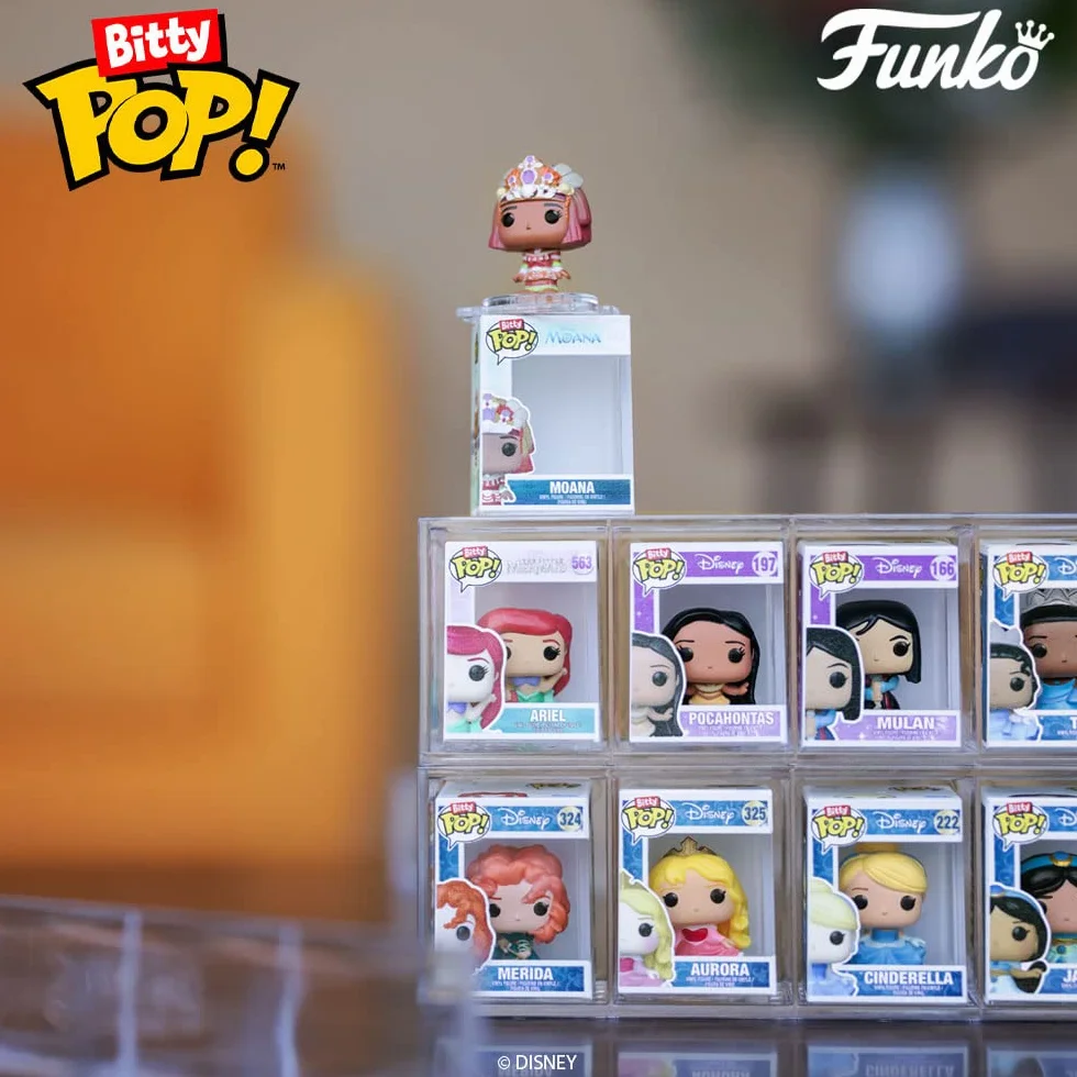 Funko Bitty Pop! Disney Princess - Roszpunka, Merida, Moana i tajemnicza mini-Figurynka z niespodzianką - 2,2 cm do kolekcjonowania - półka do układania w stos w zestawie - pomysł na prezent,